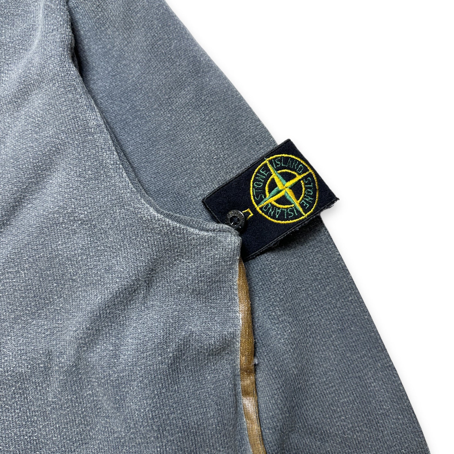 Stone Island Washed Grey Taped Crewneck du début des années 2000 - Extra Large