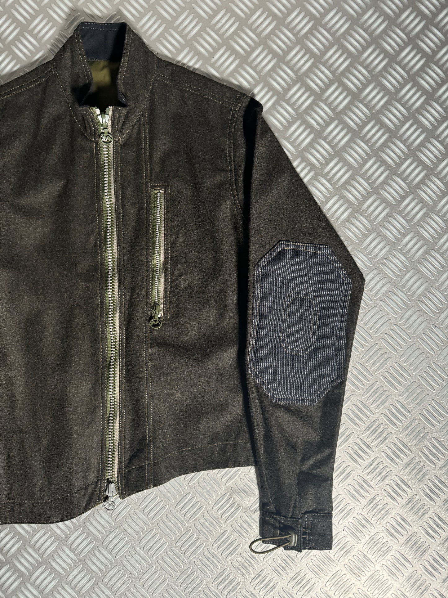 1999 Maharishi Loro Piana Storm System Wool 3M Reflective Curved Hem Jacket