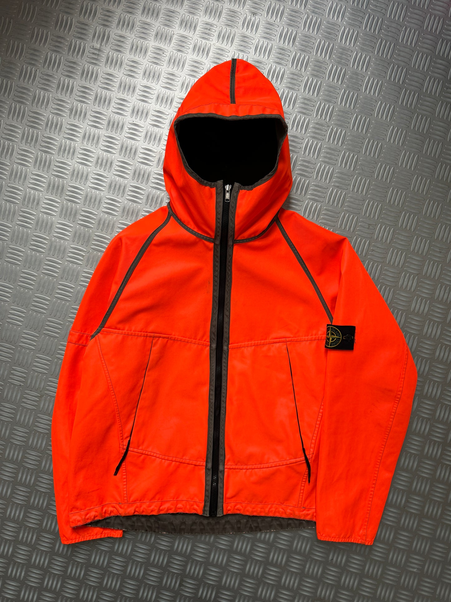 AW05' Stone Island Fluorescent Orange Reversible Jacket - Medium / Large