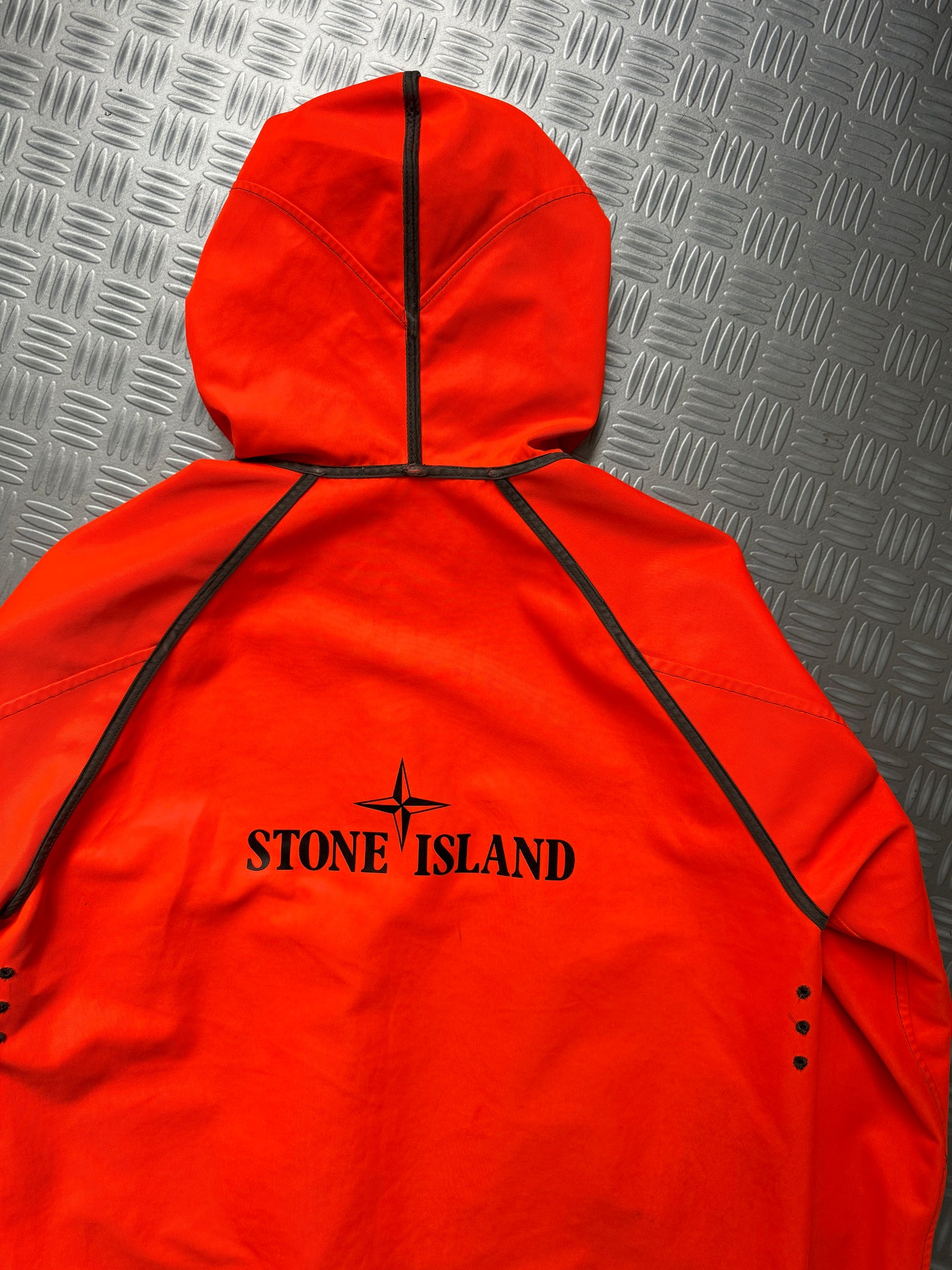 AW05' Stone Island Fluorescent Orange Reversible Jacket - Medium / Large