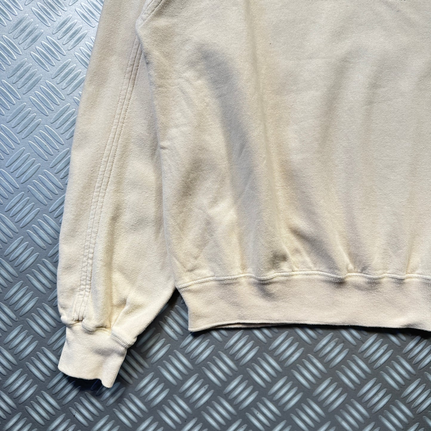 Stone Island Late 1990's Off White Spellout Crewneck