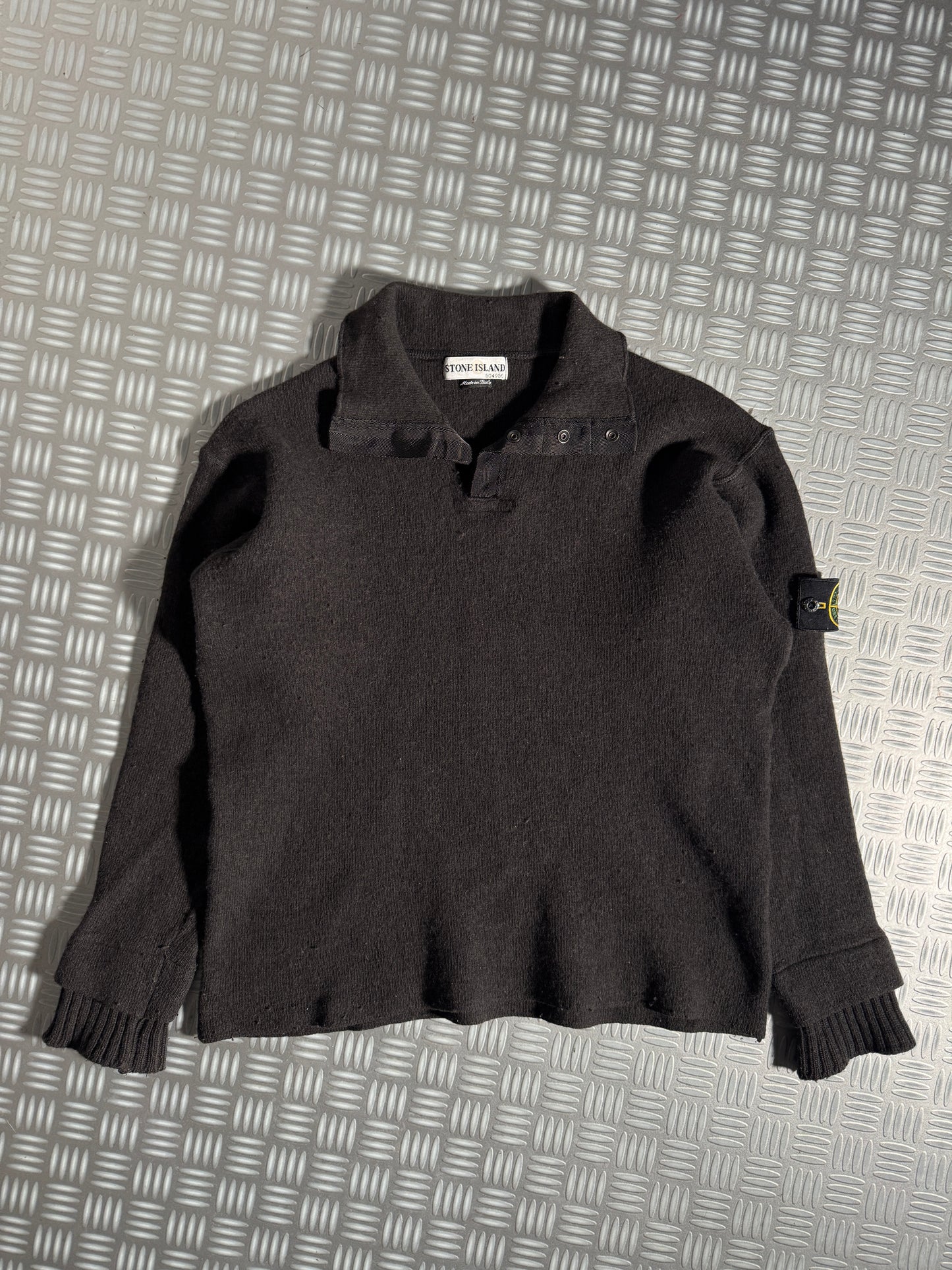 Early 2000's Stone Island Knitted 1/4 Pop Collar