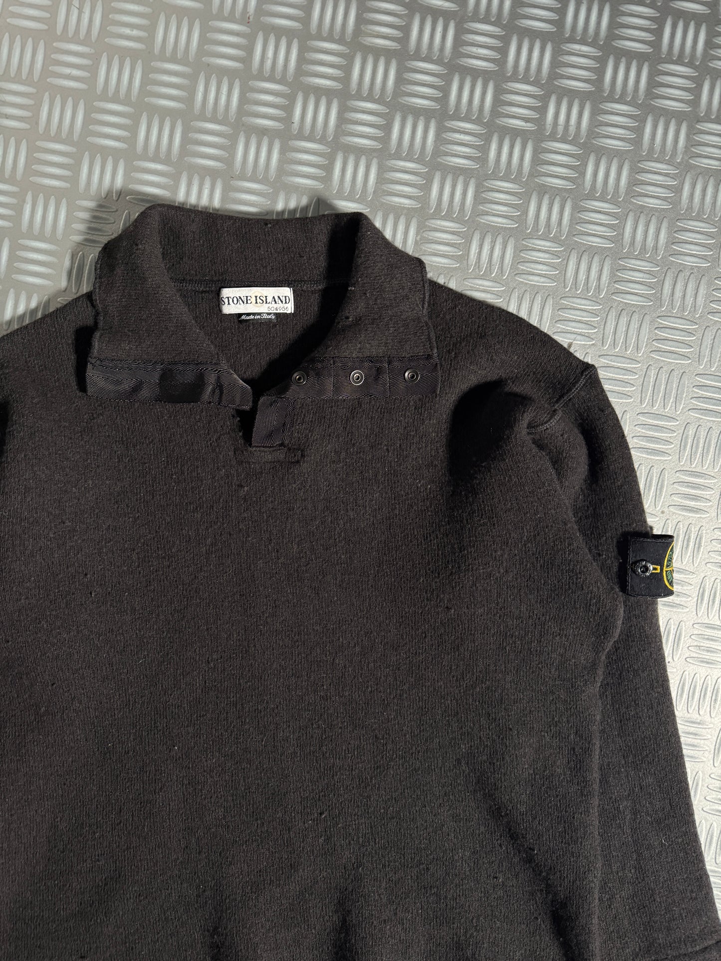 Early 2000's Stone Island Knitted 1/4 Pop Collar