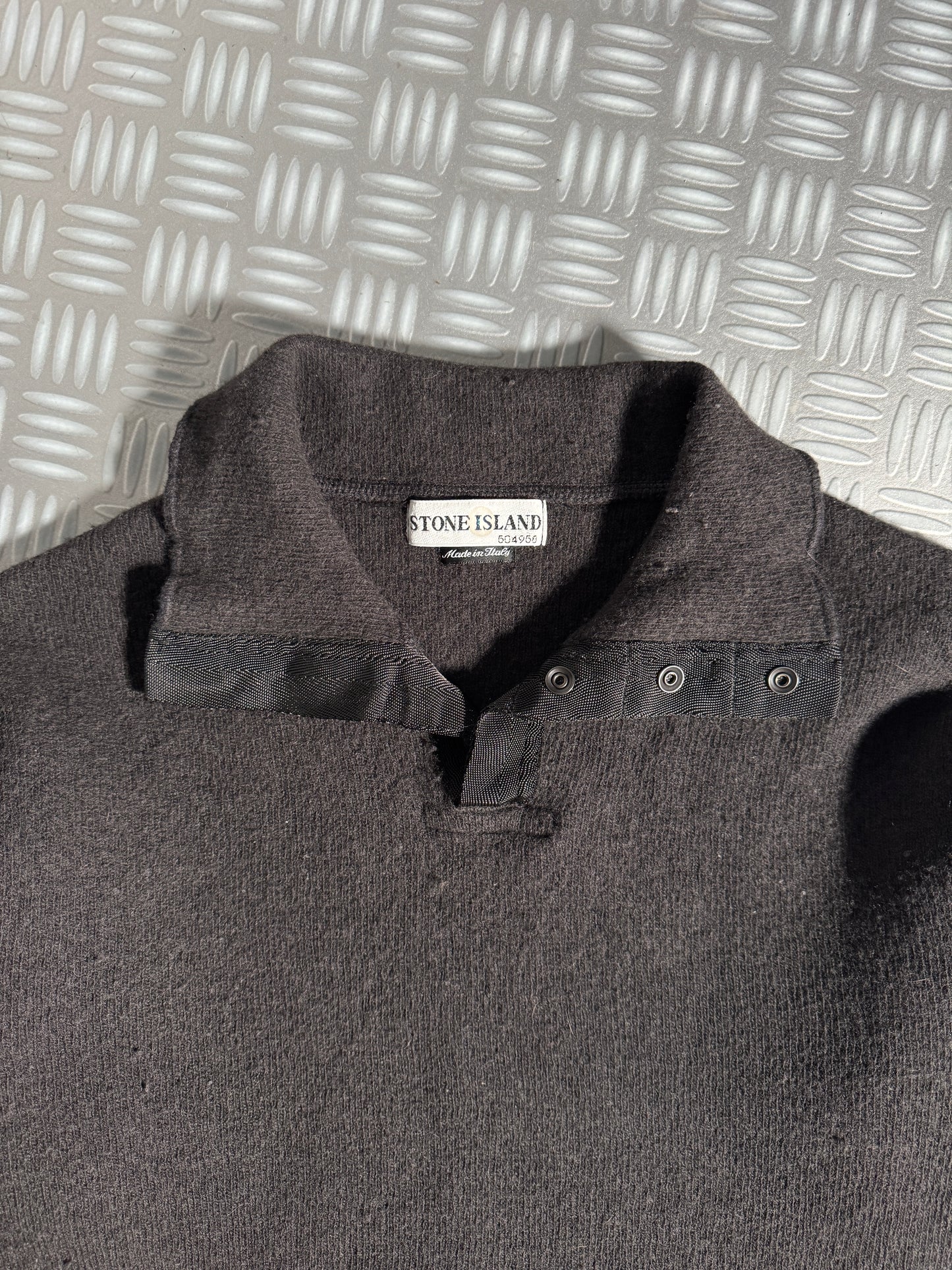 Early 2000's Stone Island Knitted 1/4 Pop Collar
