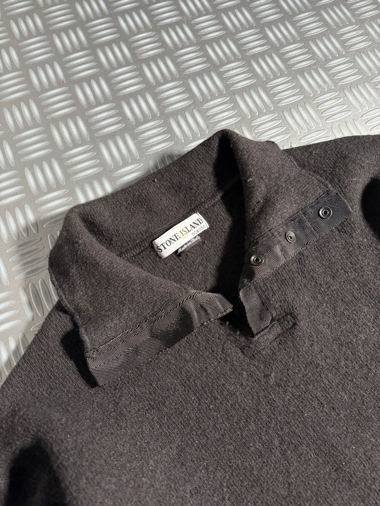 Early 2000's Stone Island Knitted 1/4 Pop Collar