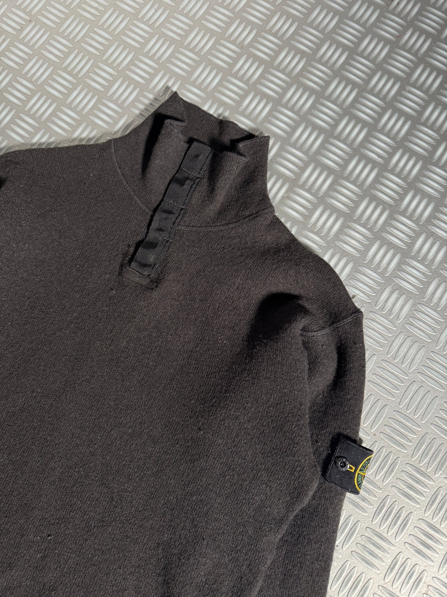 Early 2000's Stone Island Knitted 1/4 Pop Collar