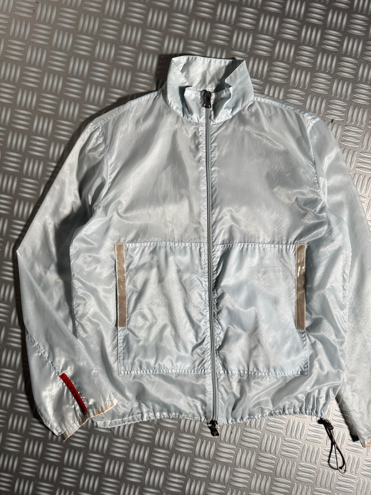 SS00' Prada Sport Baby Blue Cropped Semi Transparent 3M Jacket