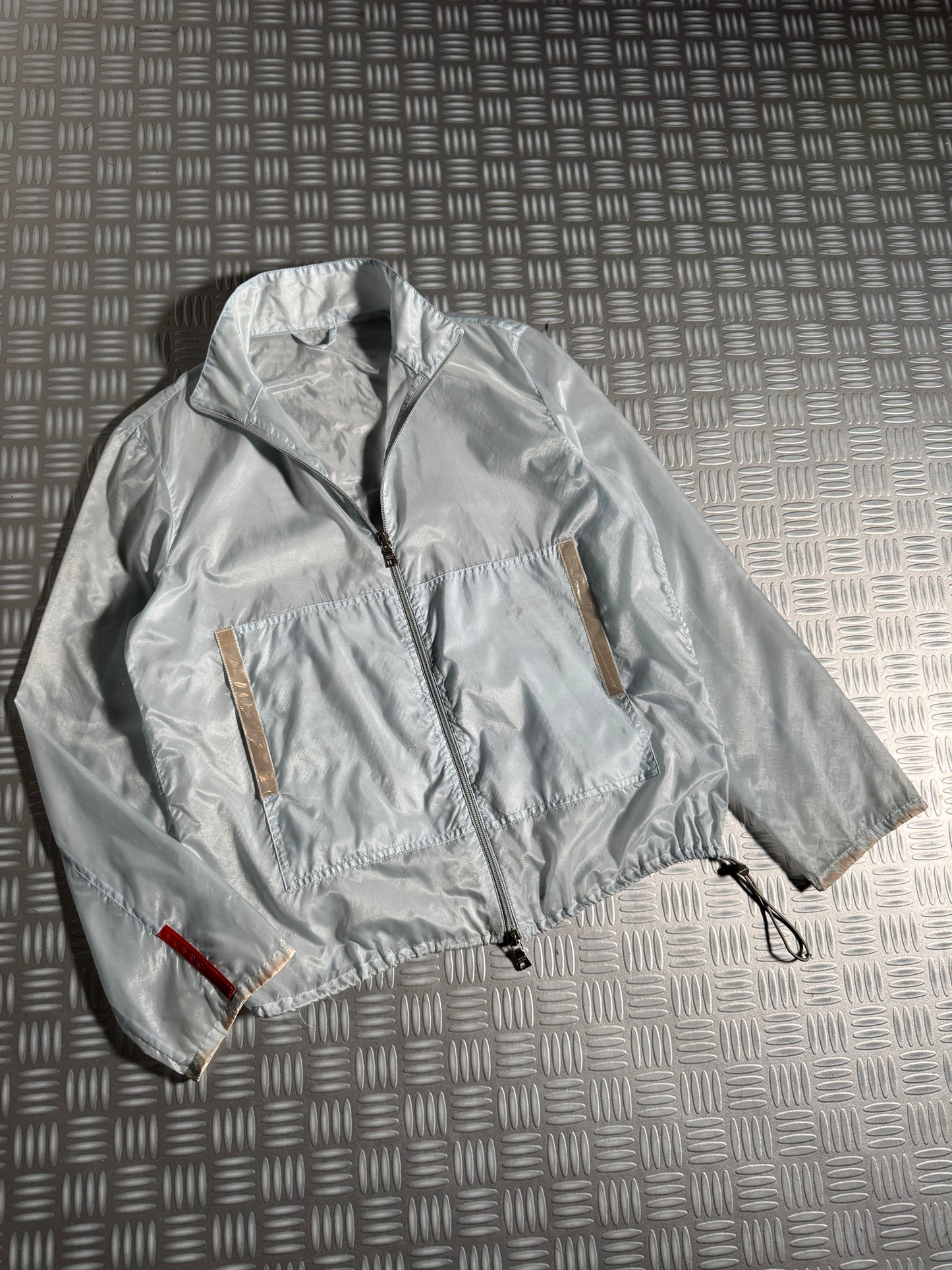 SS00' Prada Sport Baby Blue Cropped Semi Transparent 3M Jacket