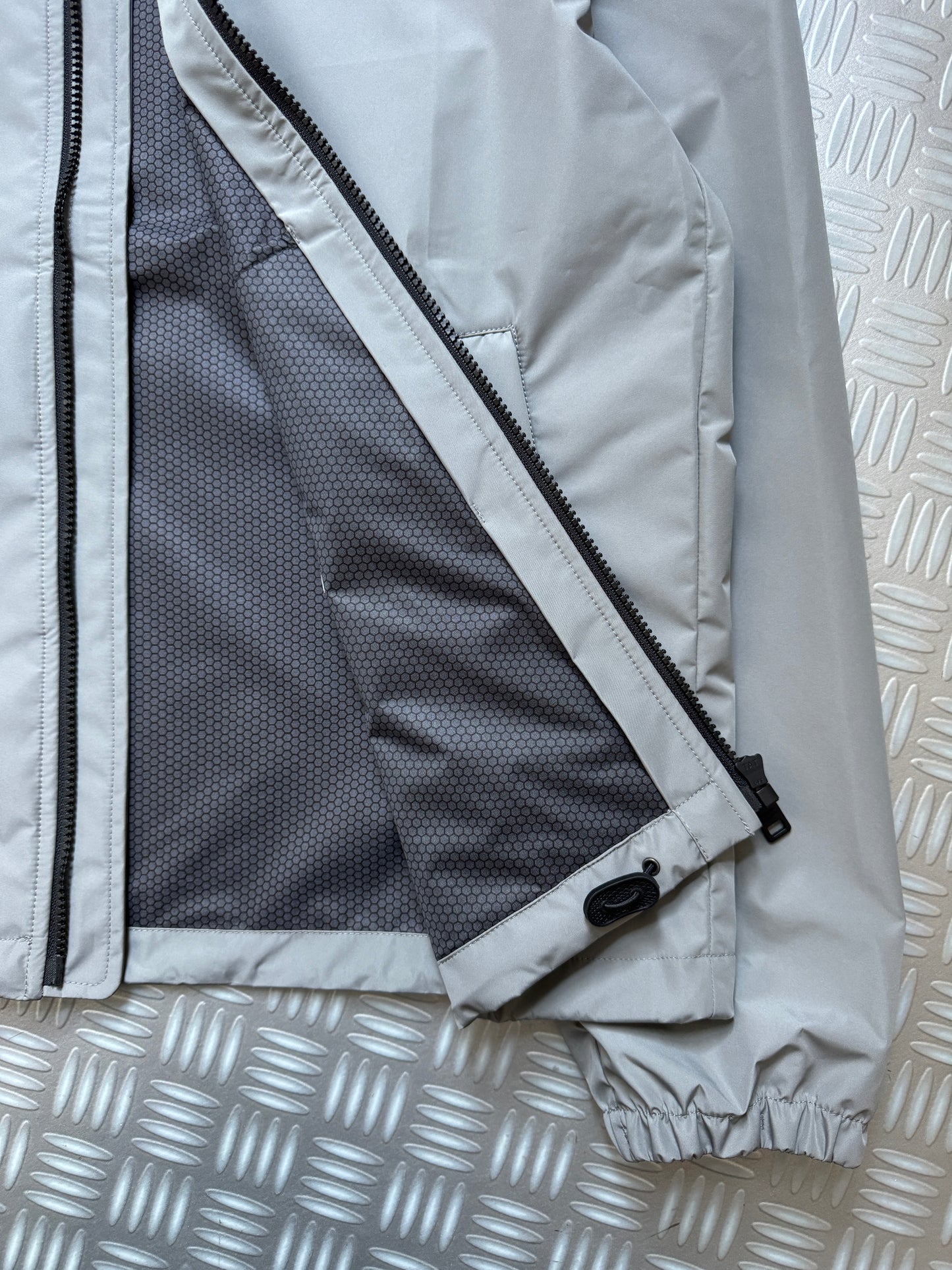 Prada Luna Rossa Metallic Grey Waterproof Shell Jacket - Small & Large