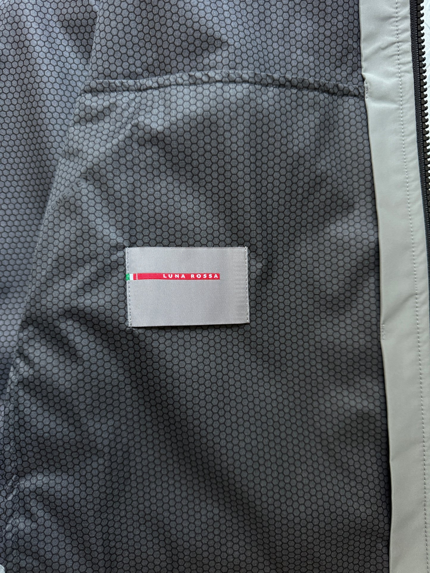 Prada Luna Rossa Metallic Grey Waterproof Shell Jacket - Small & Large