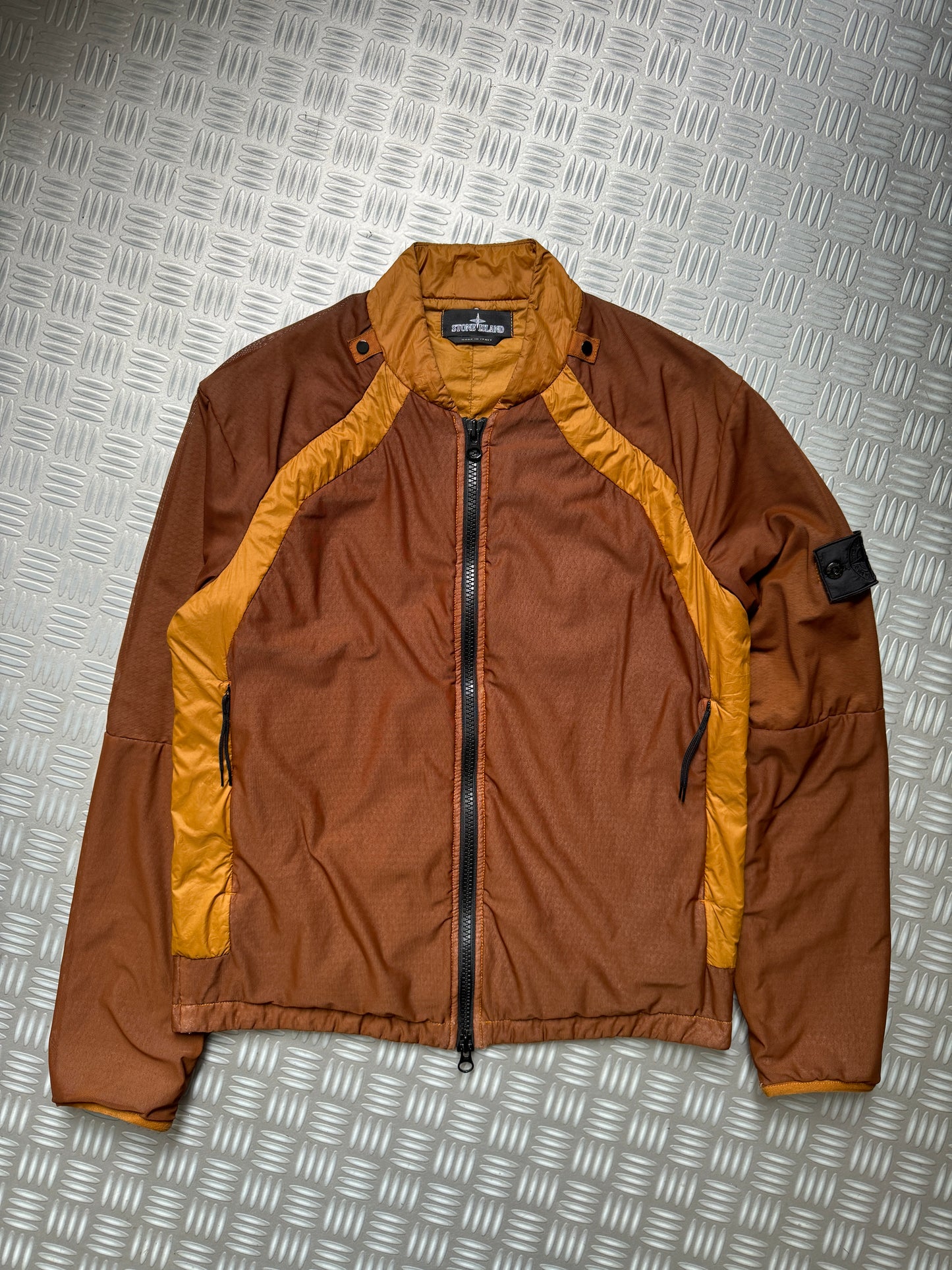 Stone Island Shadow Project Burnt Orange Outer Honeycomb Mesh Layer Panelled Jacket