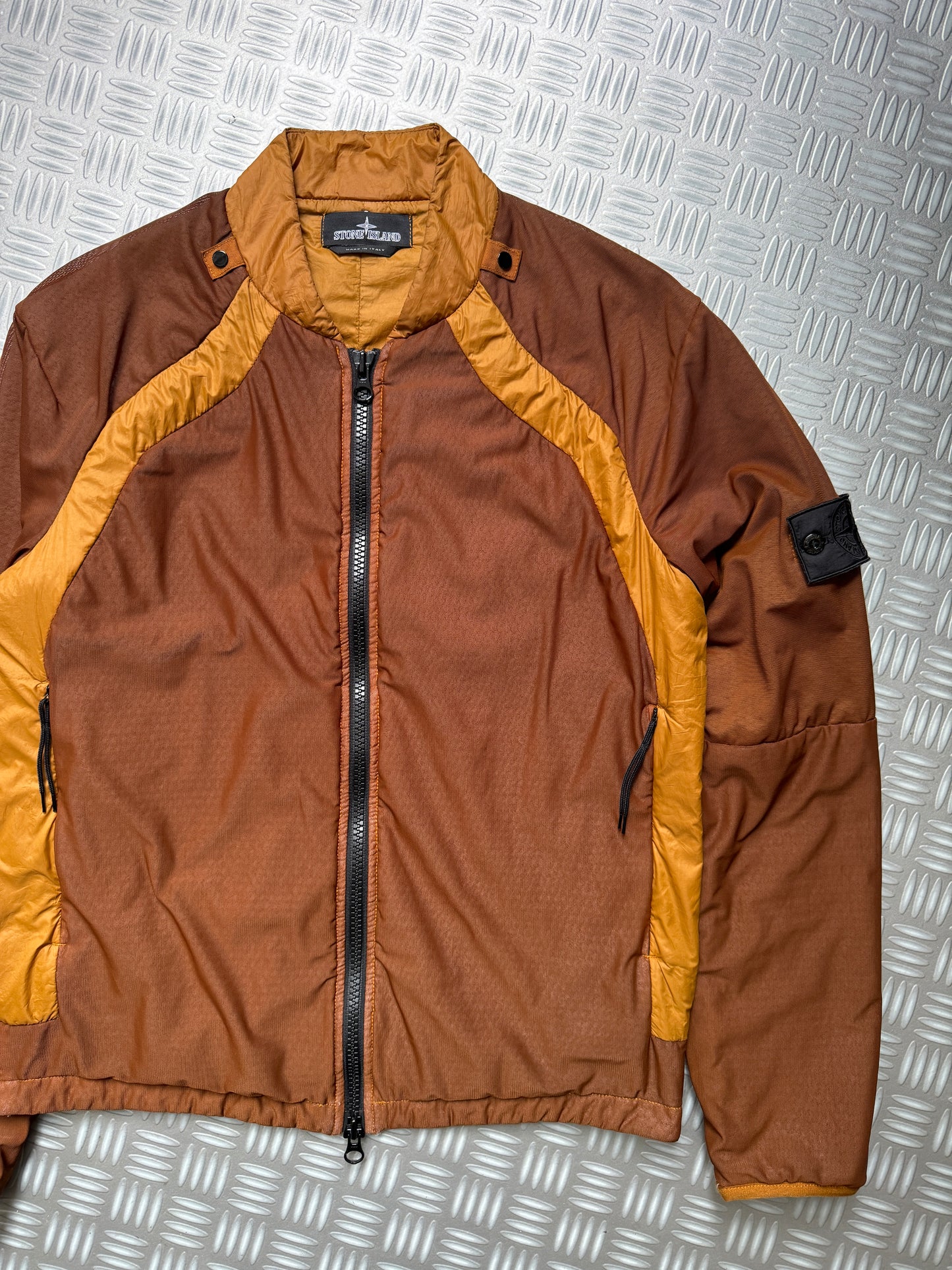 Stone Island Shadow Project Burnt Orange Outer Honeycomb Mesh Layer Panelled Jacket