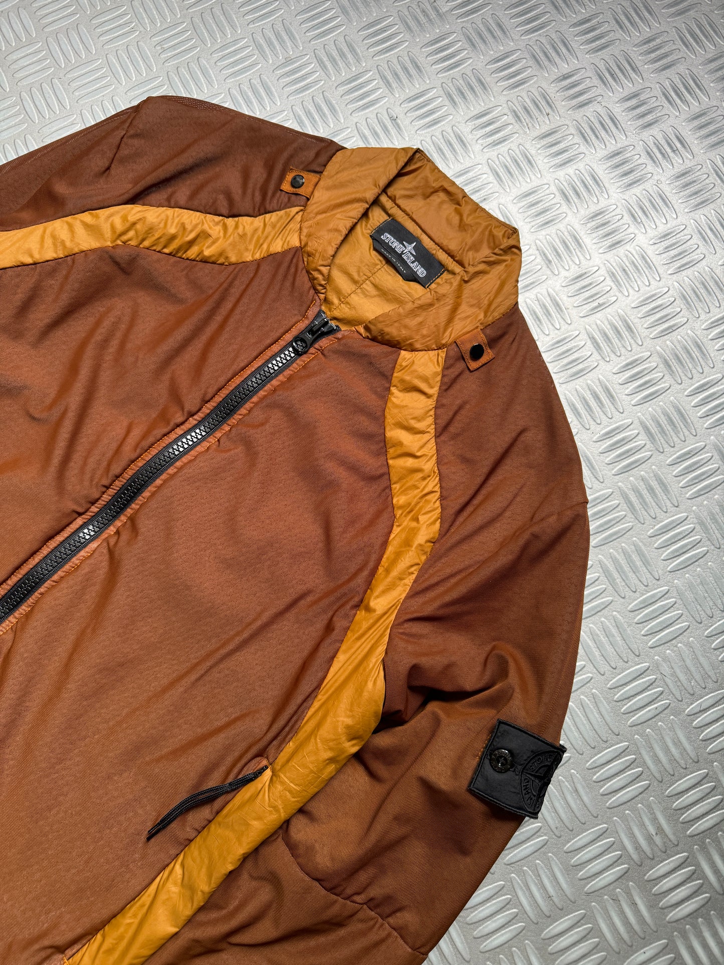 Stone Island Shadow Project Burnt Orange Outer Honeycomb Mesh Layer Panelled Jacket