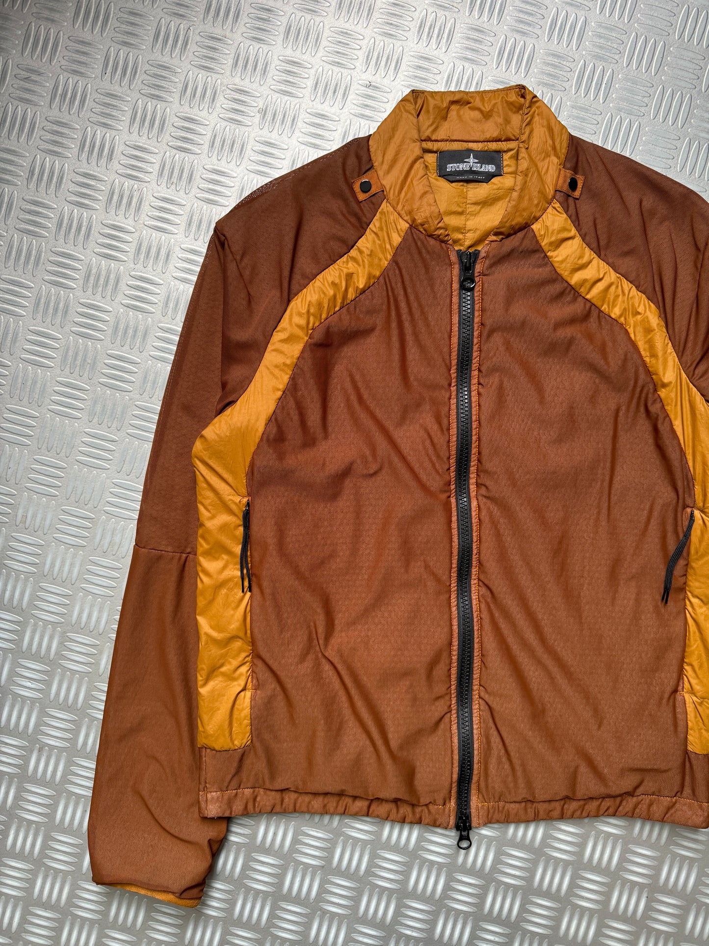 Stone Island Shadow Project Burnt Orange Outer Honeycomb Mesh Layer Panelled Jacket