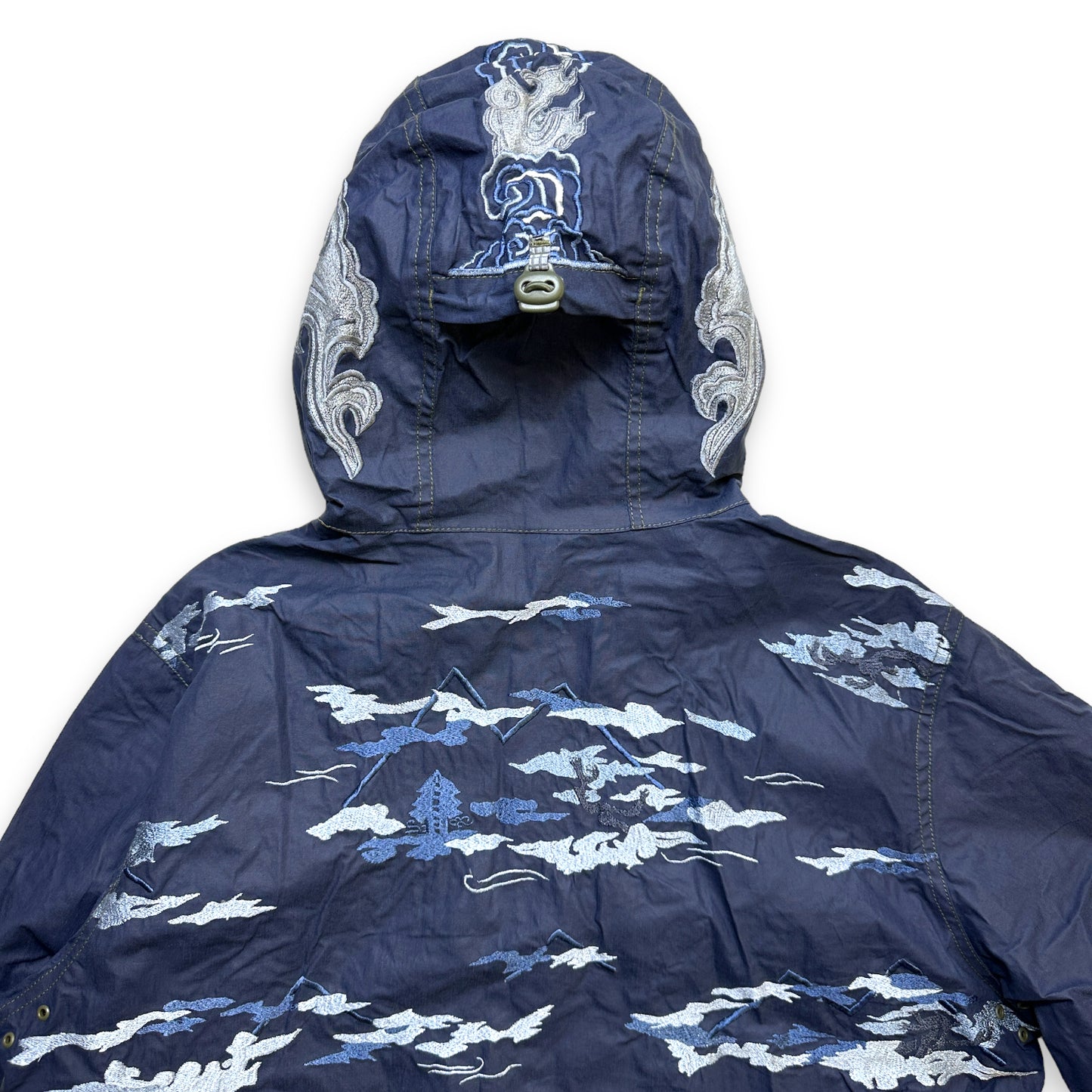 Maharishi Mountain & Cloud Pull en coton ciré brodé - Très grand