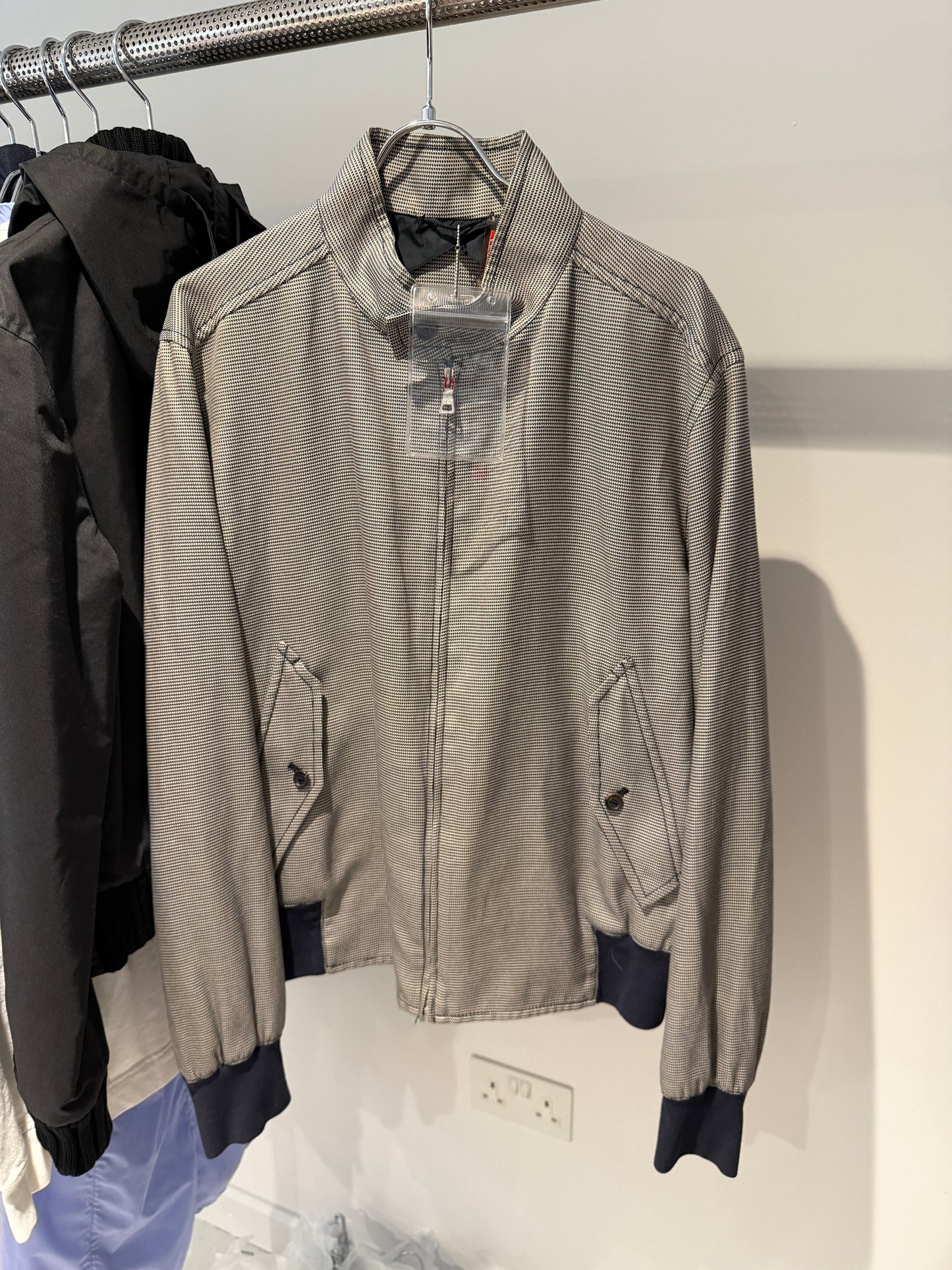 Prada Mainline Houndstooth Bomber Jacket