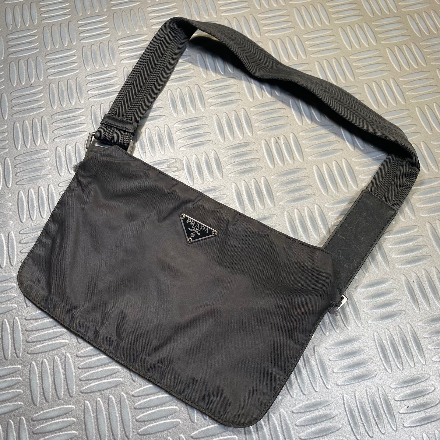 Prada Mainline Grey Side Bag
