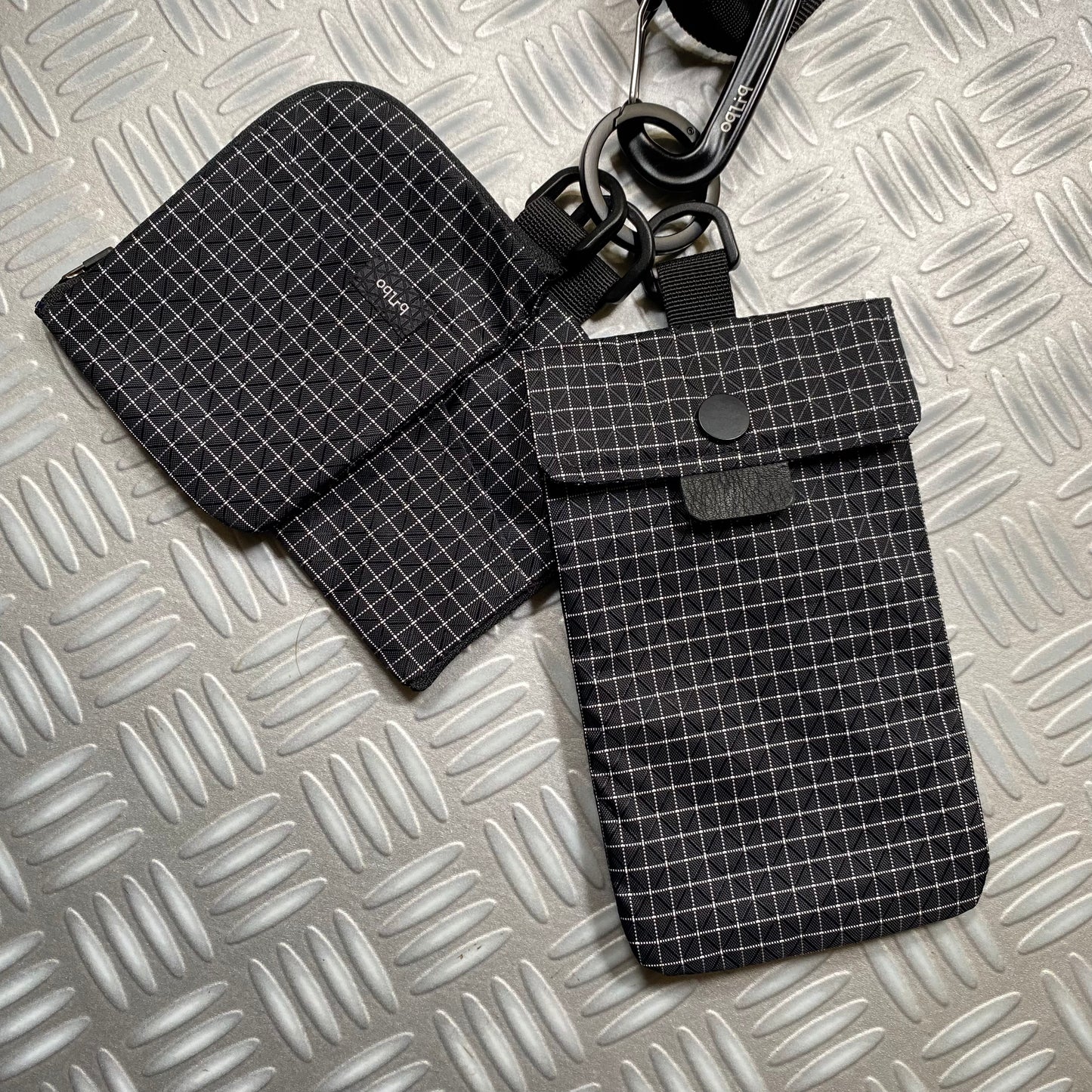 Korean Grid-Check Utility Trio Bag