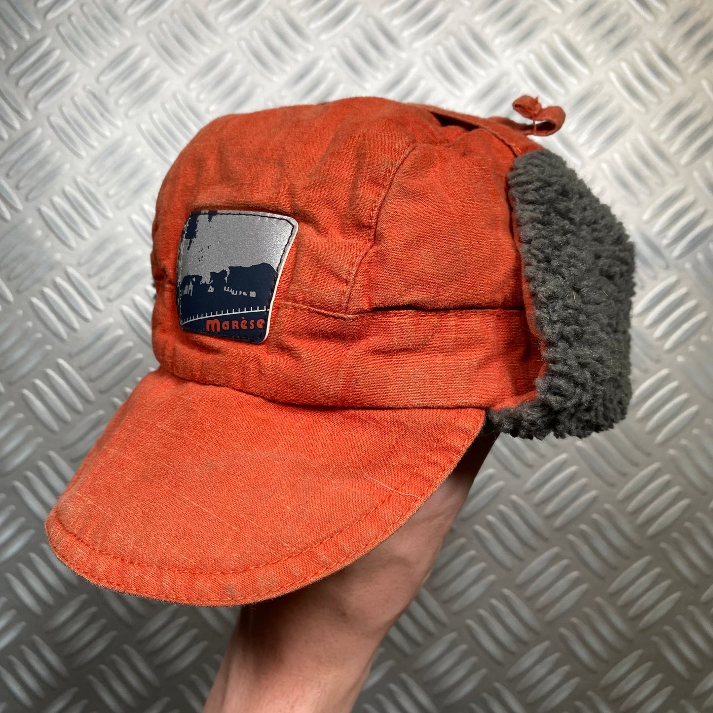 Vintage Orange Volcano Expedition Flight Cap
