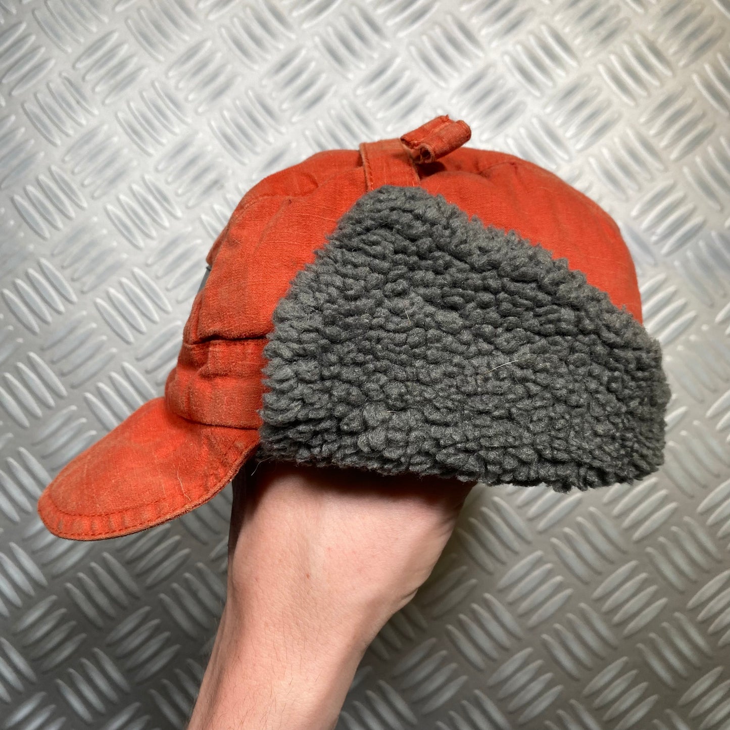 Vintage Orange Volcano Expedition Flight Cap
