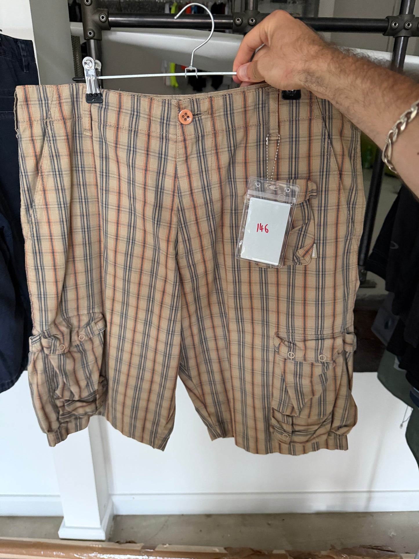 Early 2000's Stüssy Plaid Multi Pocket Short
