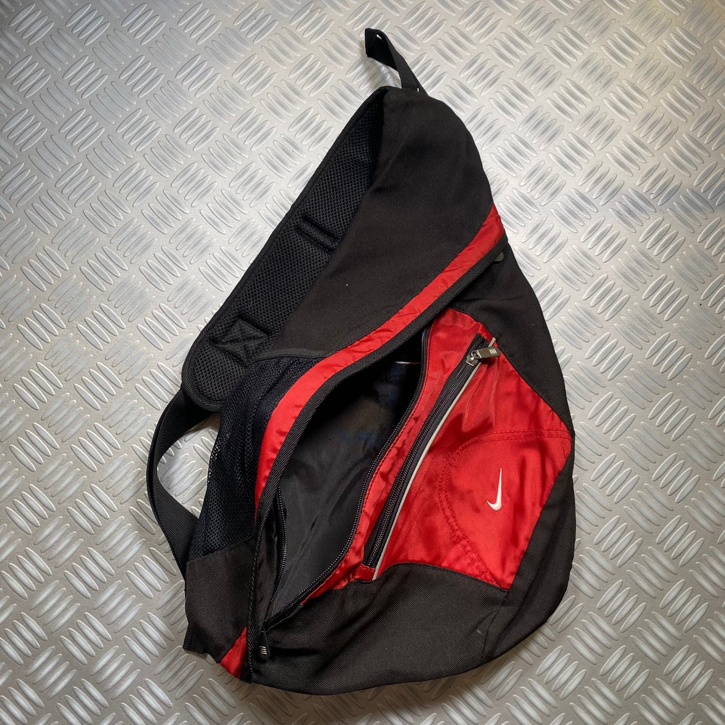 Early 2000's Nike Red Tri-Harness Sling Bag