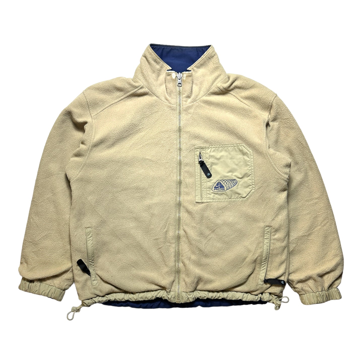 Nike ACG Royal Blue / Cream Fleece Reversible Jacket - Large / Extra Large