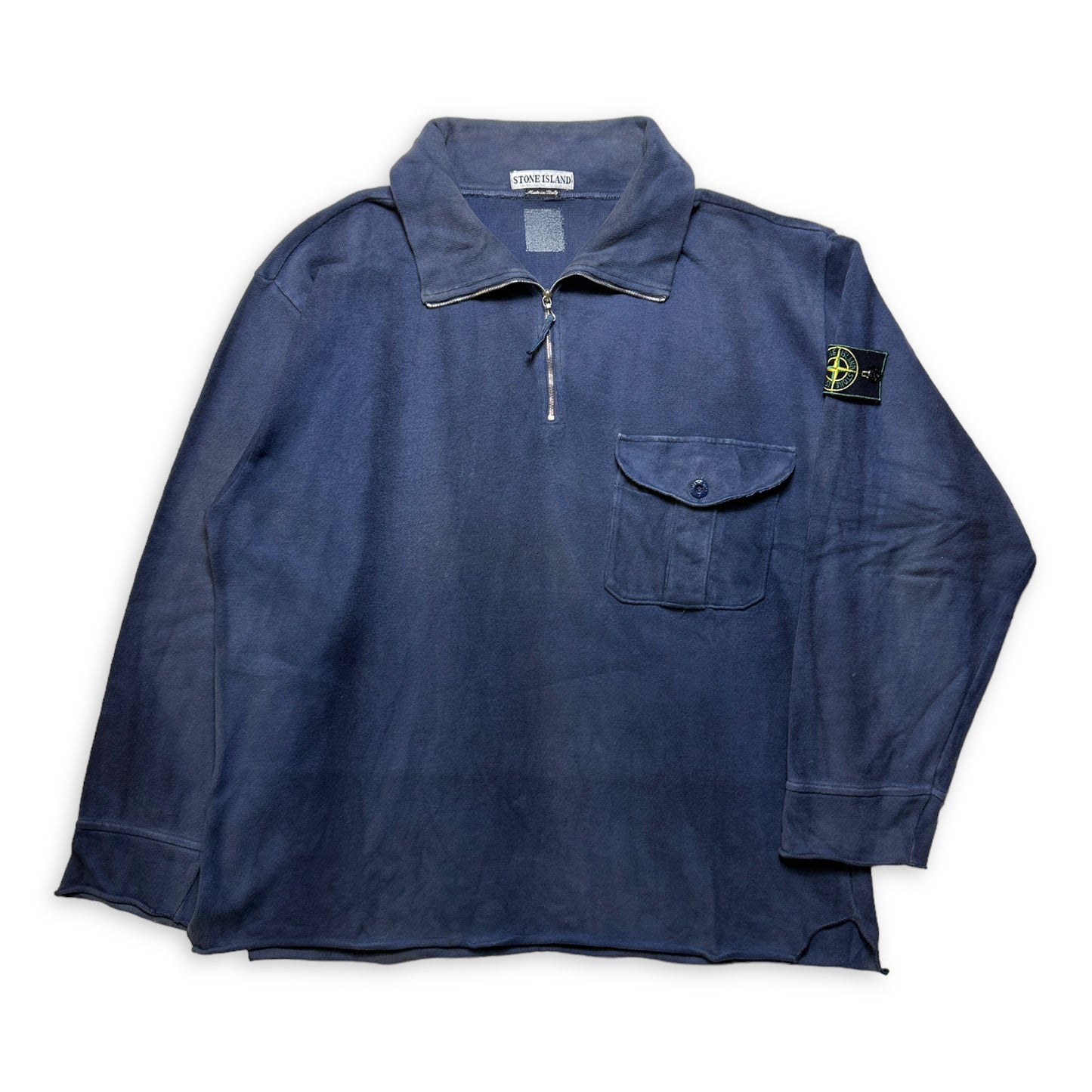 Late 1990's Stone Island Navy Quarter Zip - Extra Extra Large