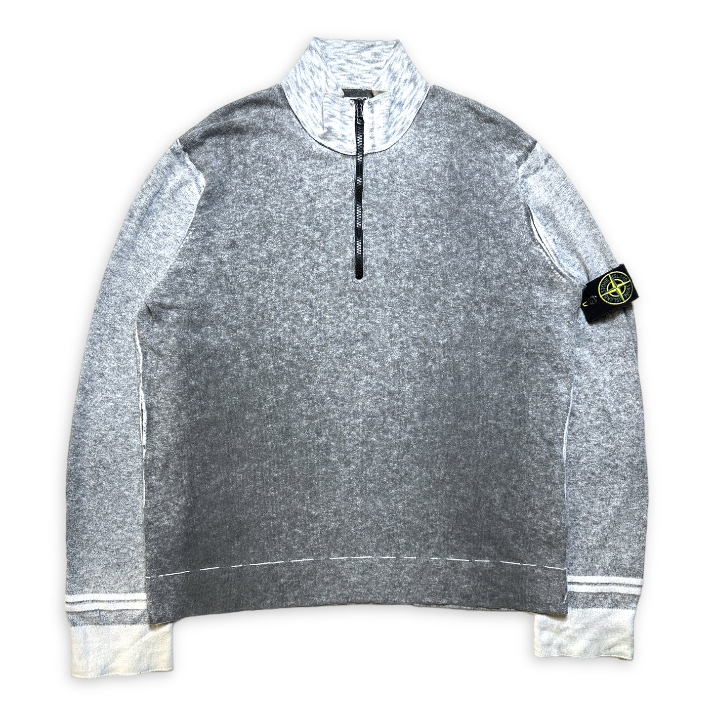 Stone Island Washed Grey Quarter Zip - Medium / Large