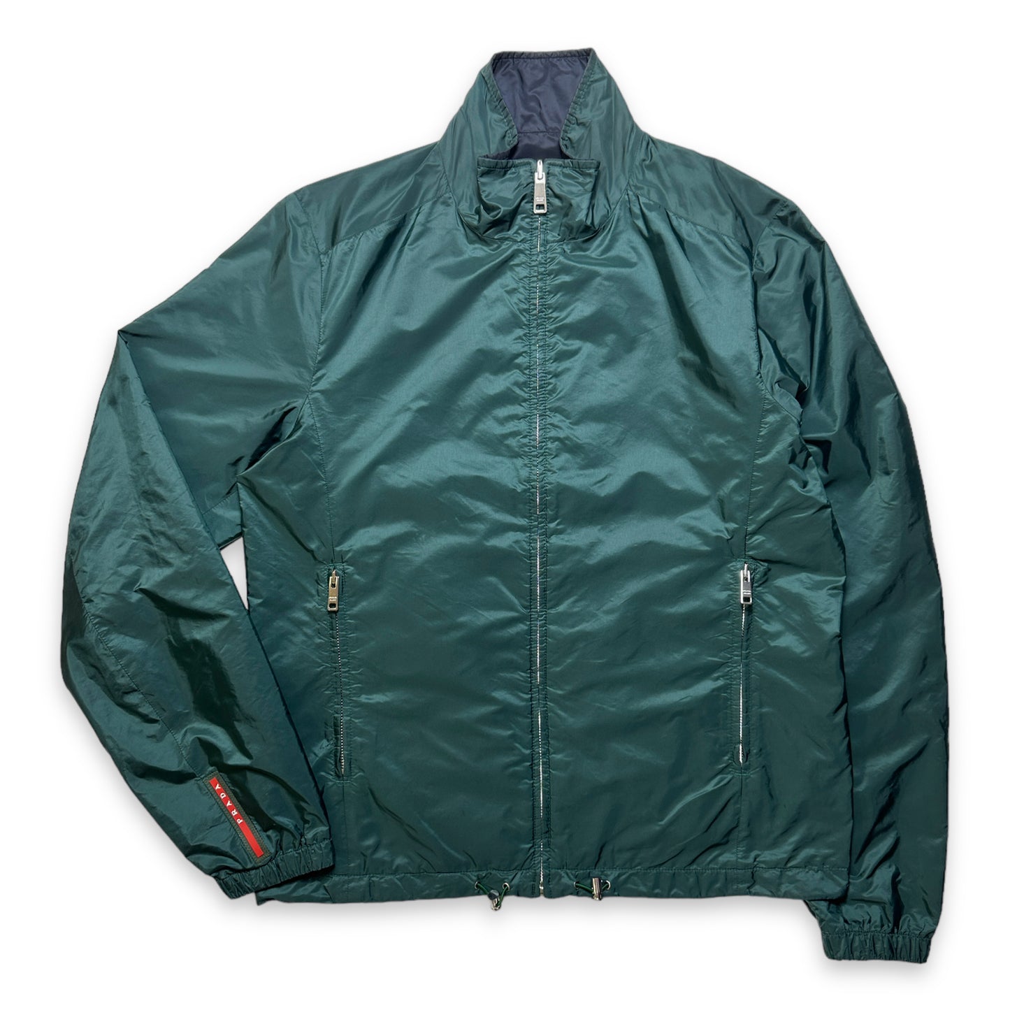 Prada Linea Rossa Veste Réversible Vert Bouteille/Marine - Moyen