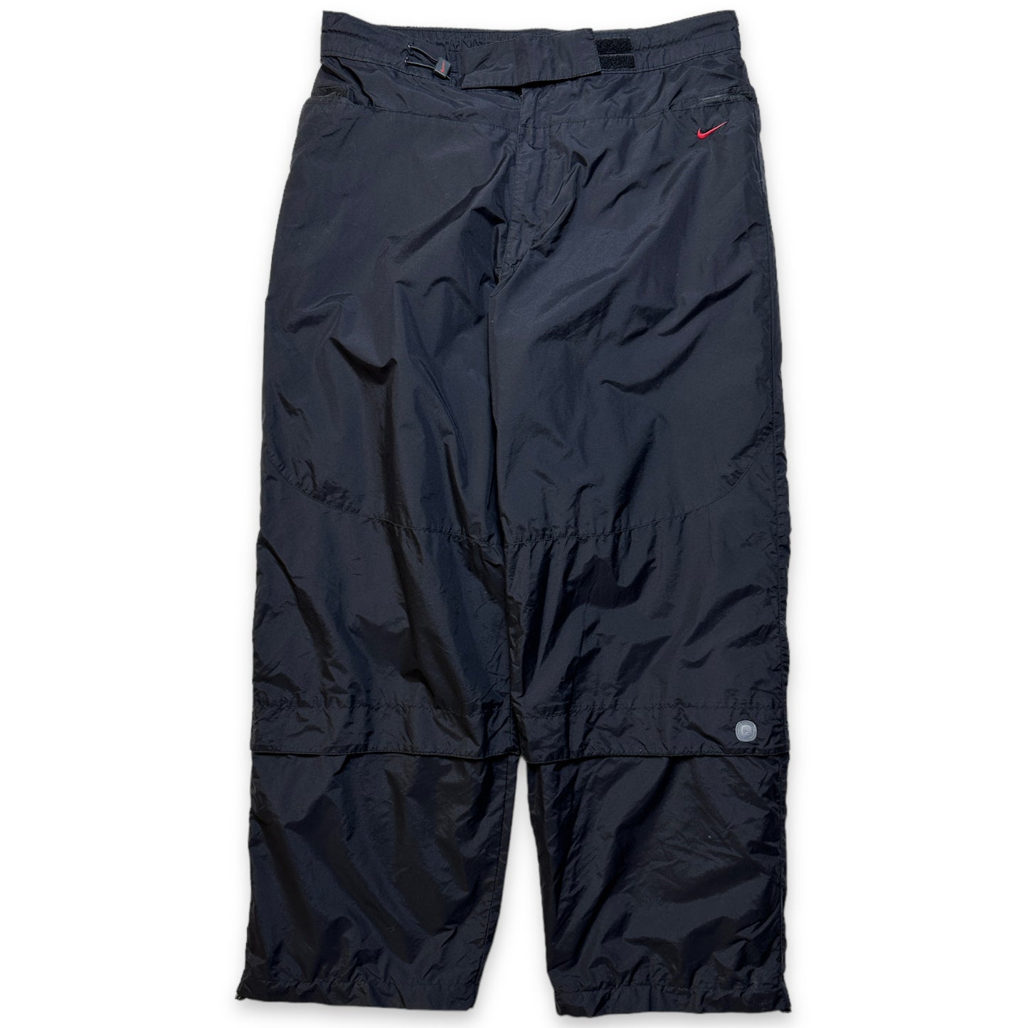 Early 2000's Nike Oversized Jet Black Track Pant - Extra Large