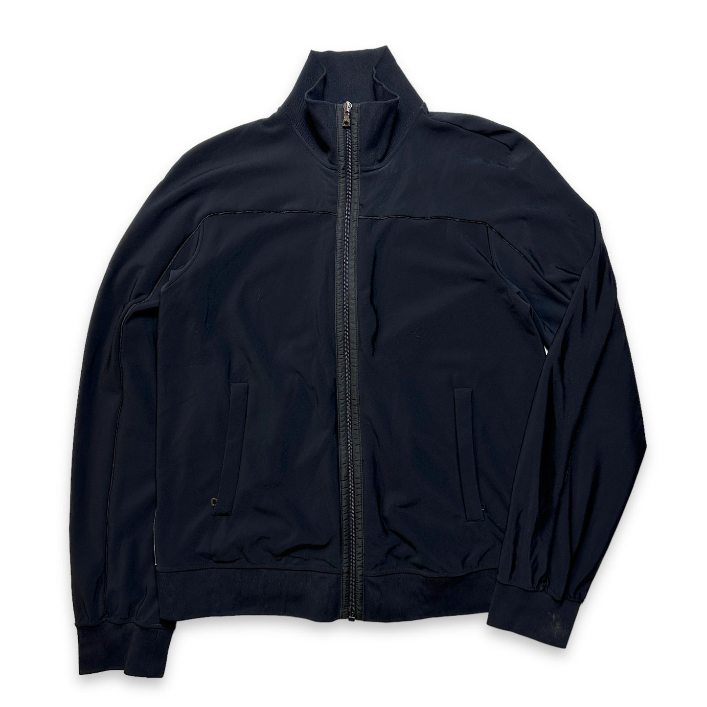 Prada Sport Veste de survêtement en cuir noir jais - Moyen