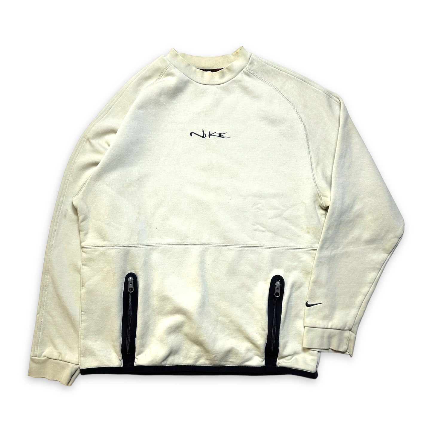 Vintage Nike Off-White Spellout Crewneck - Medium