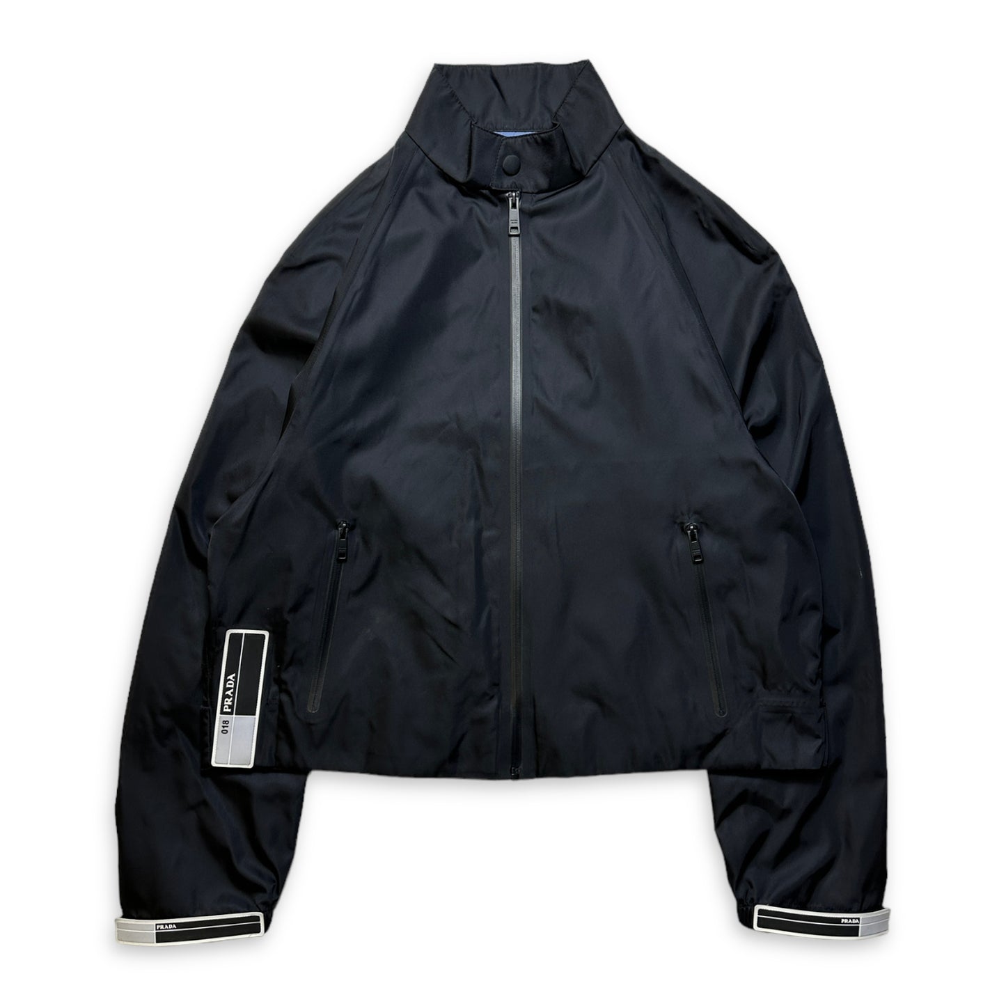2018 Prada Jet Black Taped Seams Blouson Jacket - Medium