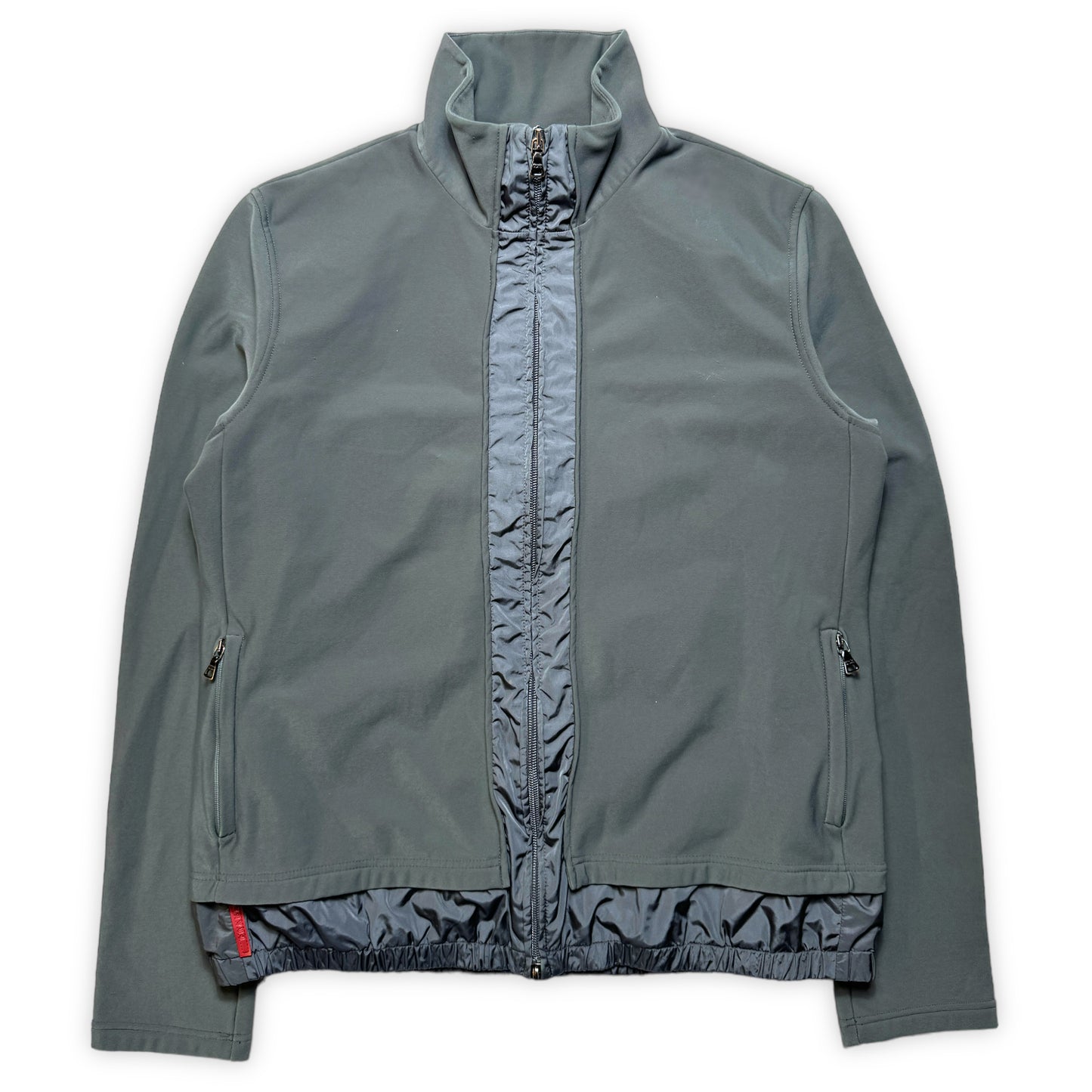 2000 年代初頭 Prada Sport グレー スプリット パネル トラック ジャケット - S