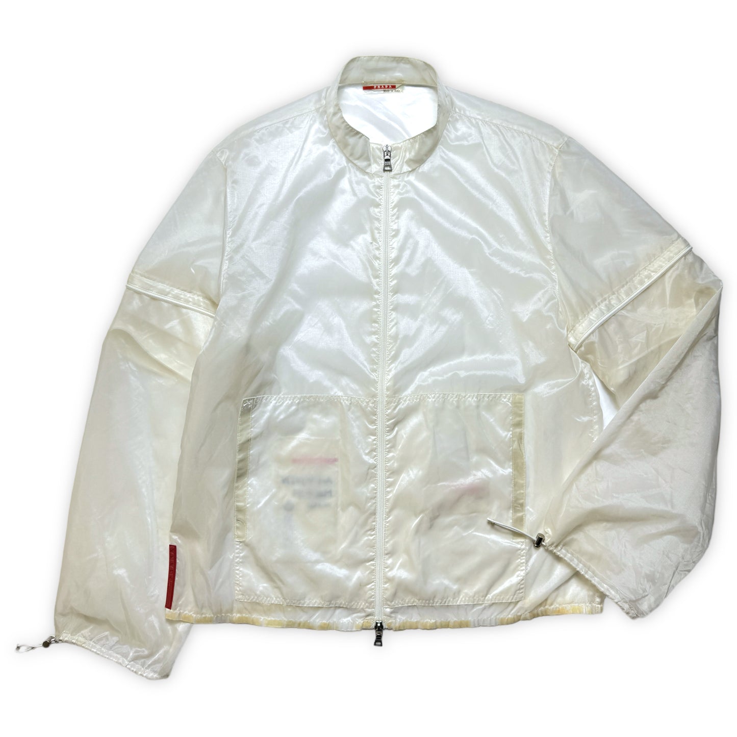 SS99' Veste semi-transparente en polyuréthane 2 en 1 Prada Sport - Grand / Extra Large