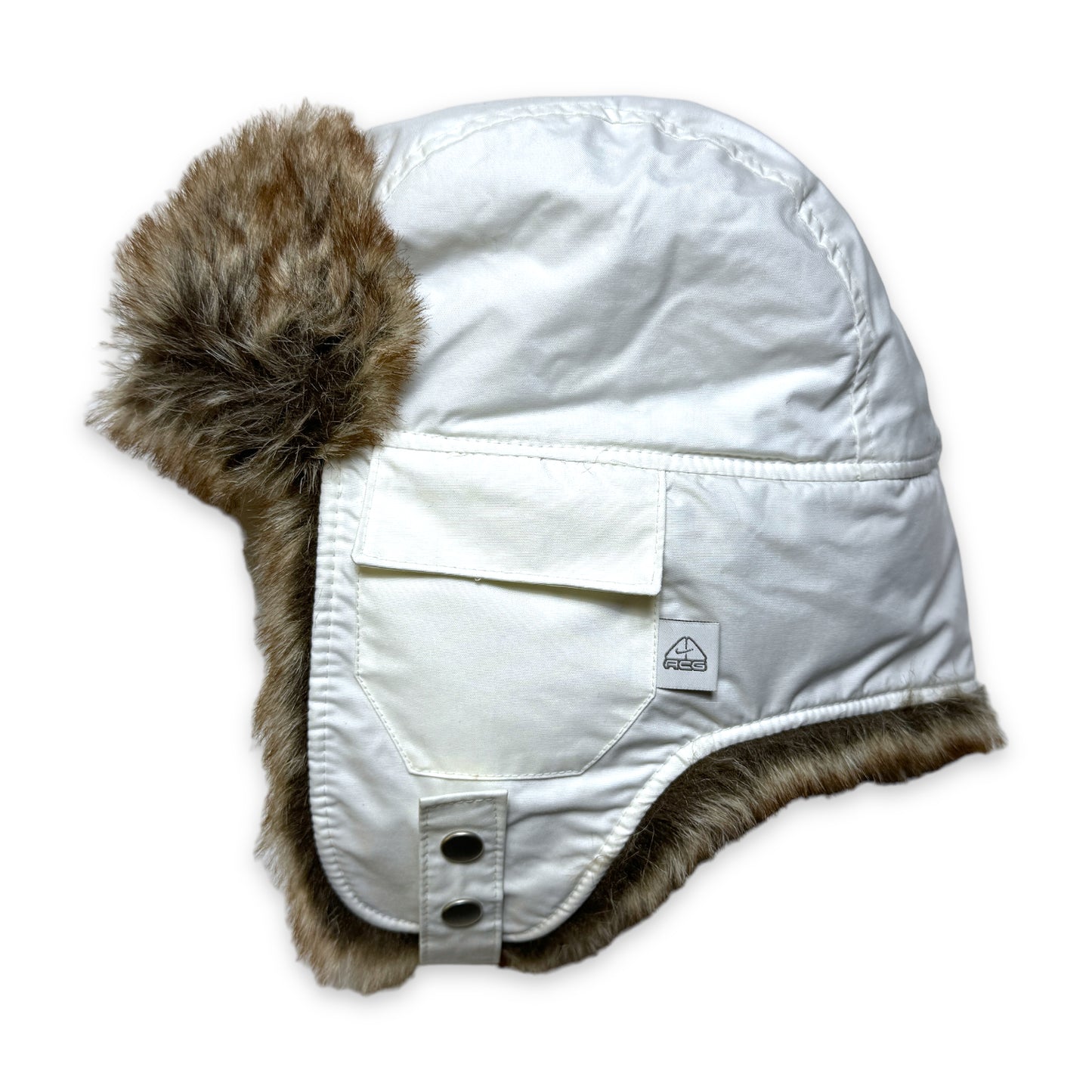 Nike ACG White Faux Fur Flight Hat