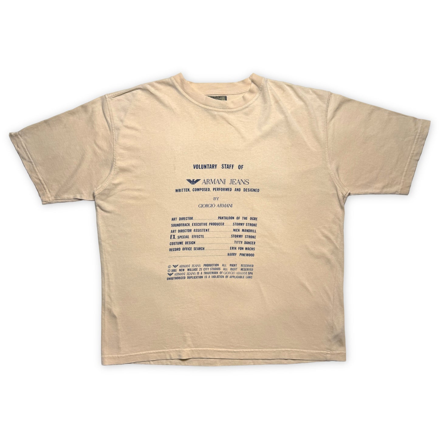 Armani Jeans Staff Tee de la fin des années 1990 - Moyen / Grand