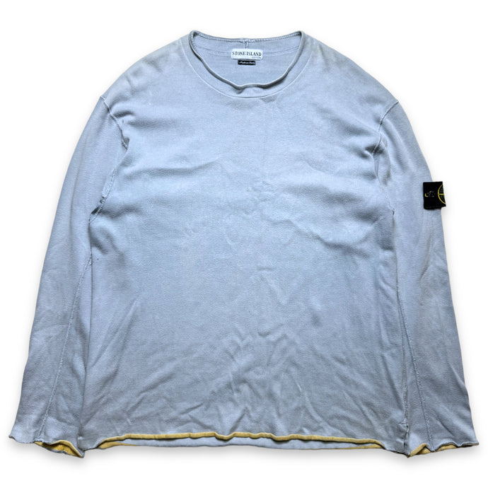 Early 2000's Stone Island Baby Blue Knitted Crewneck - Extra Large