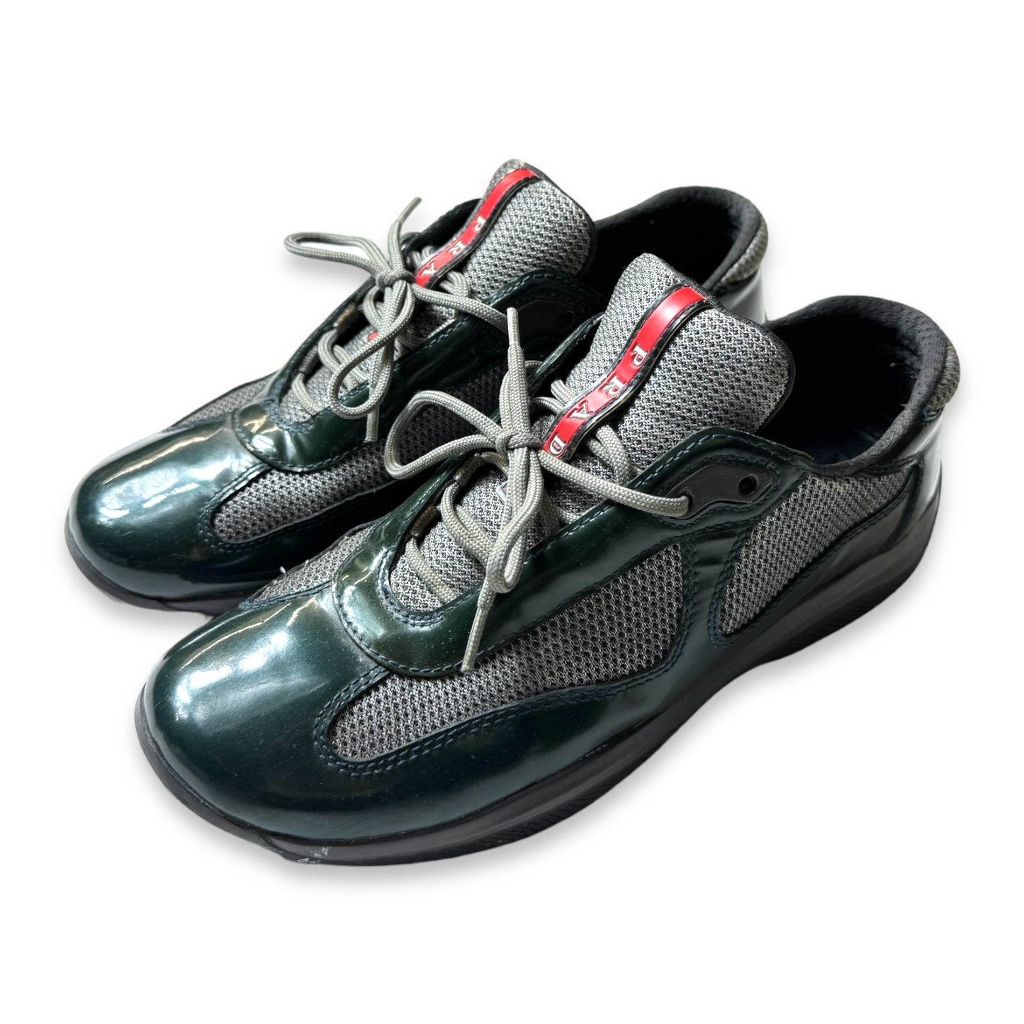 Prada Deep Green Patent American Cups - UK7 / US8