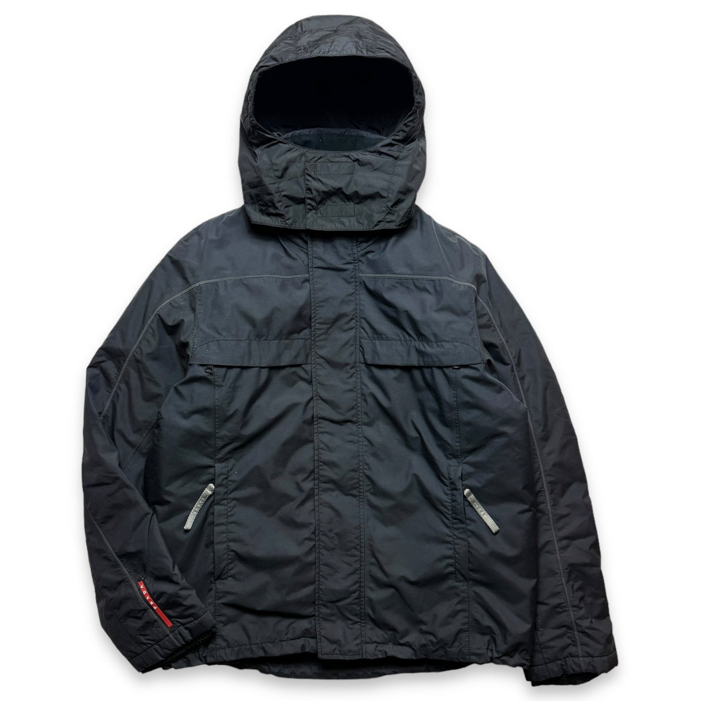 Early 2000's Prada Mainline Gore-Tex Jet Black Skii Jacket - Large / Extra Large