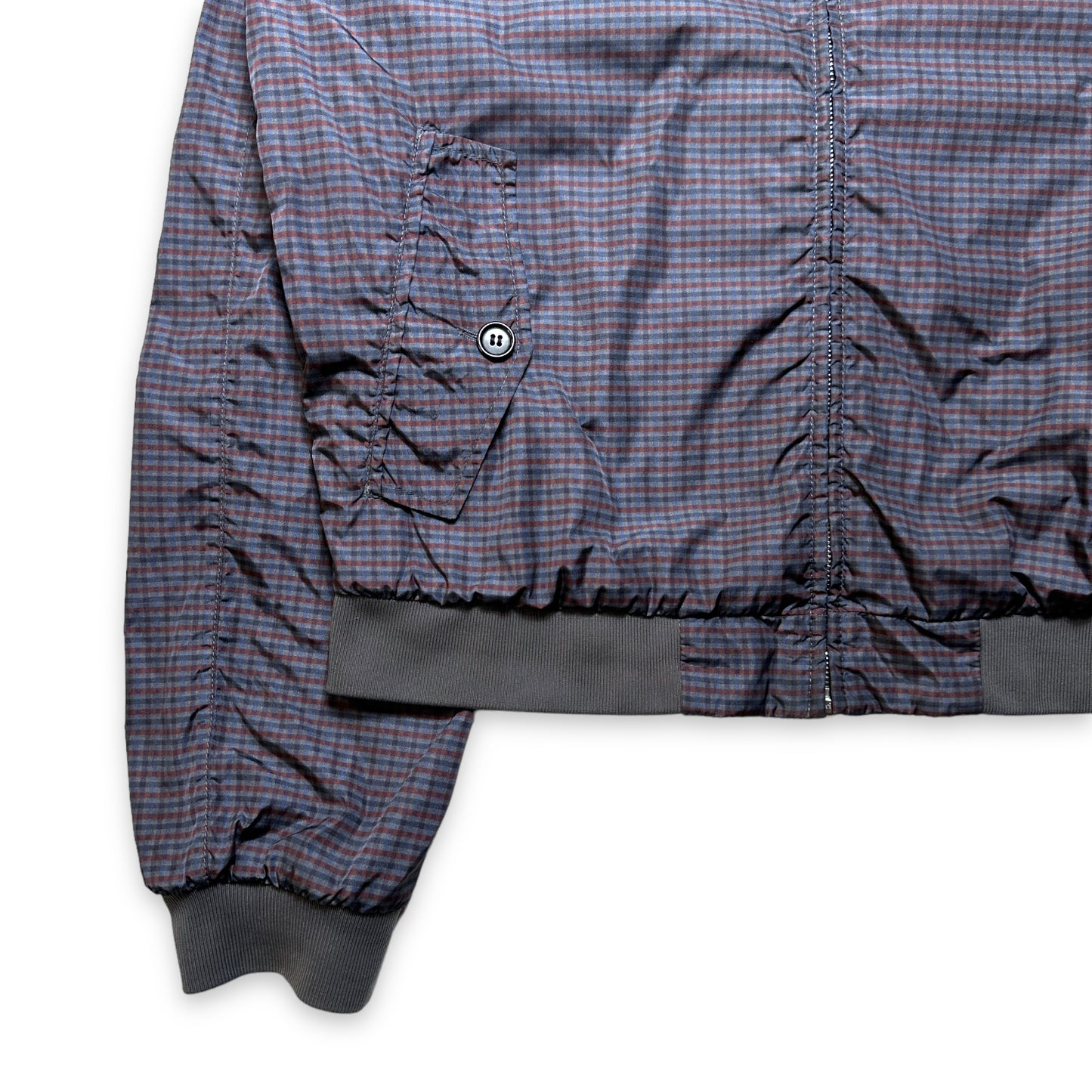 Blouson aviateur Prada Sport en nylon scintillant à carreaux noirs - Moyen