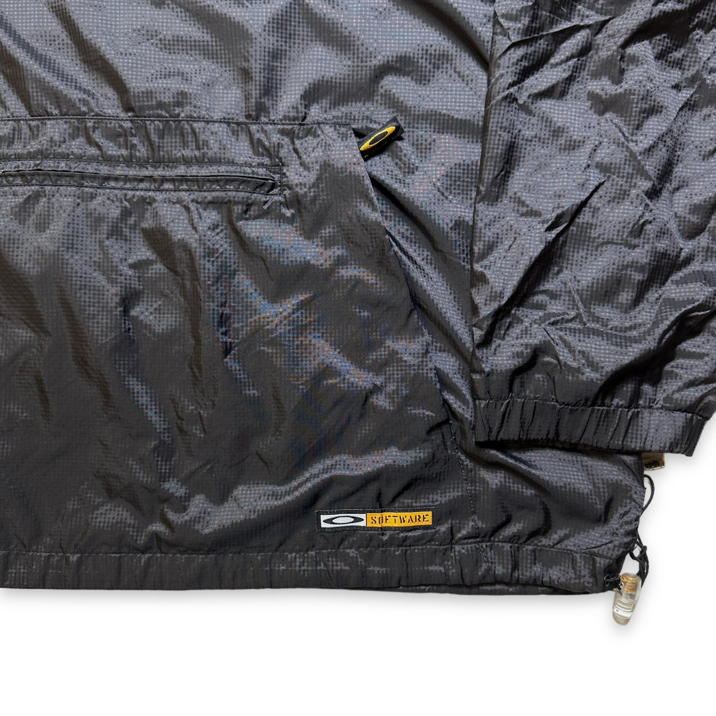 Oakley Software Jet Black Nylon Shimmer Pullover Anorak - Extra Large / Extra Extra Large