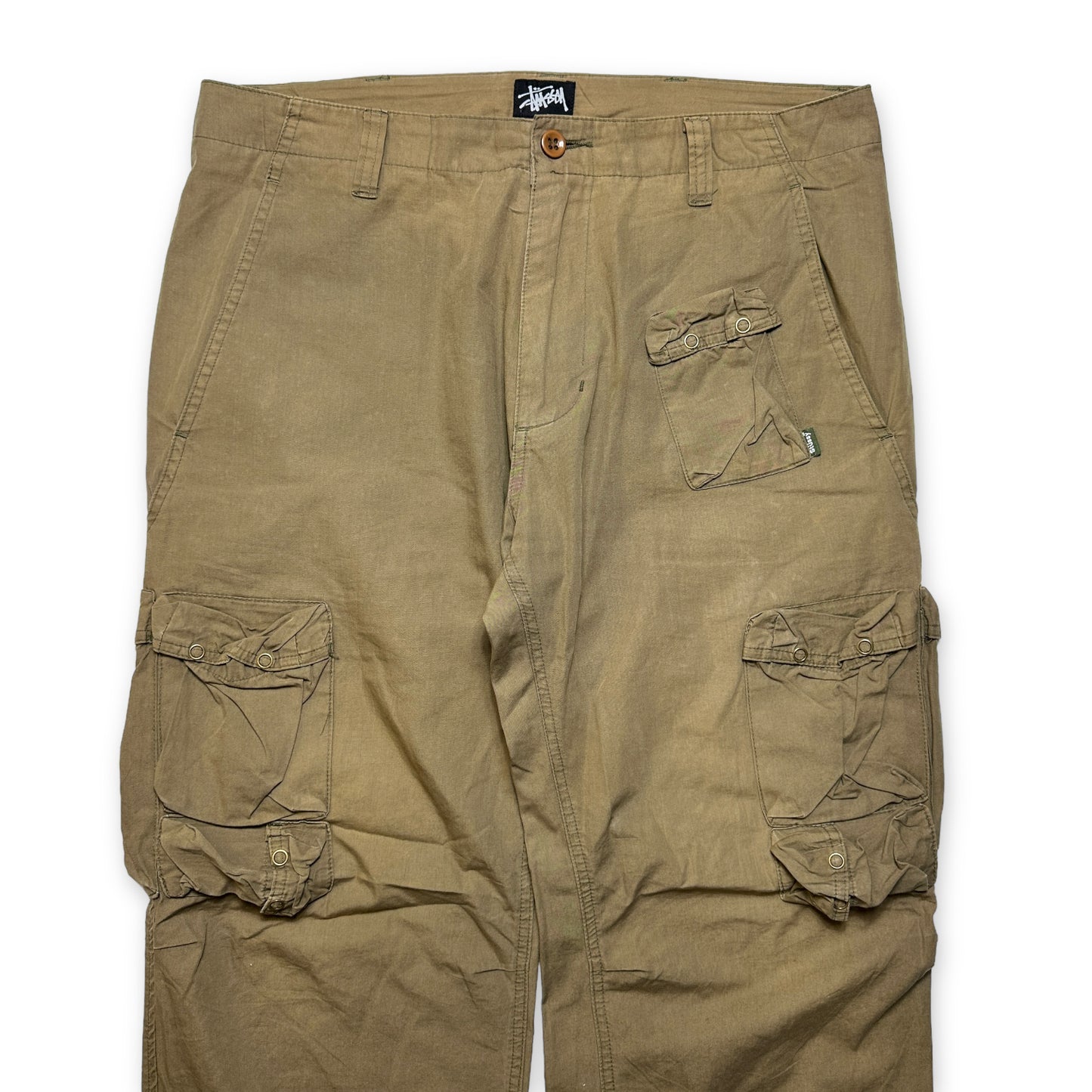1990 年代 Stüssy マルチ ポケット カーゴ パンツ - ウエスト 34 インチ