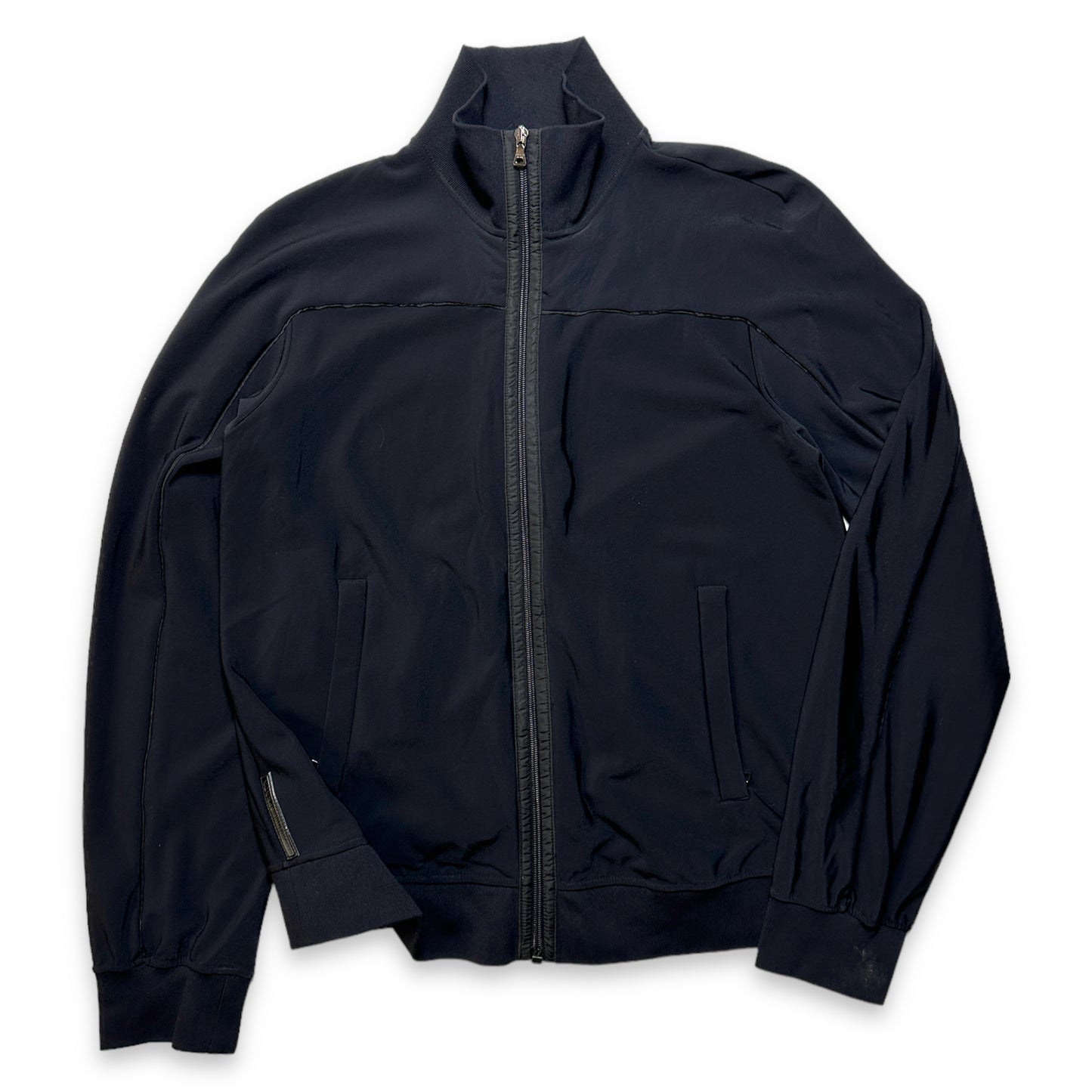Prada Sport Veste de survêtement en cuir noir jais - Moyen
