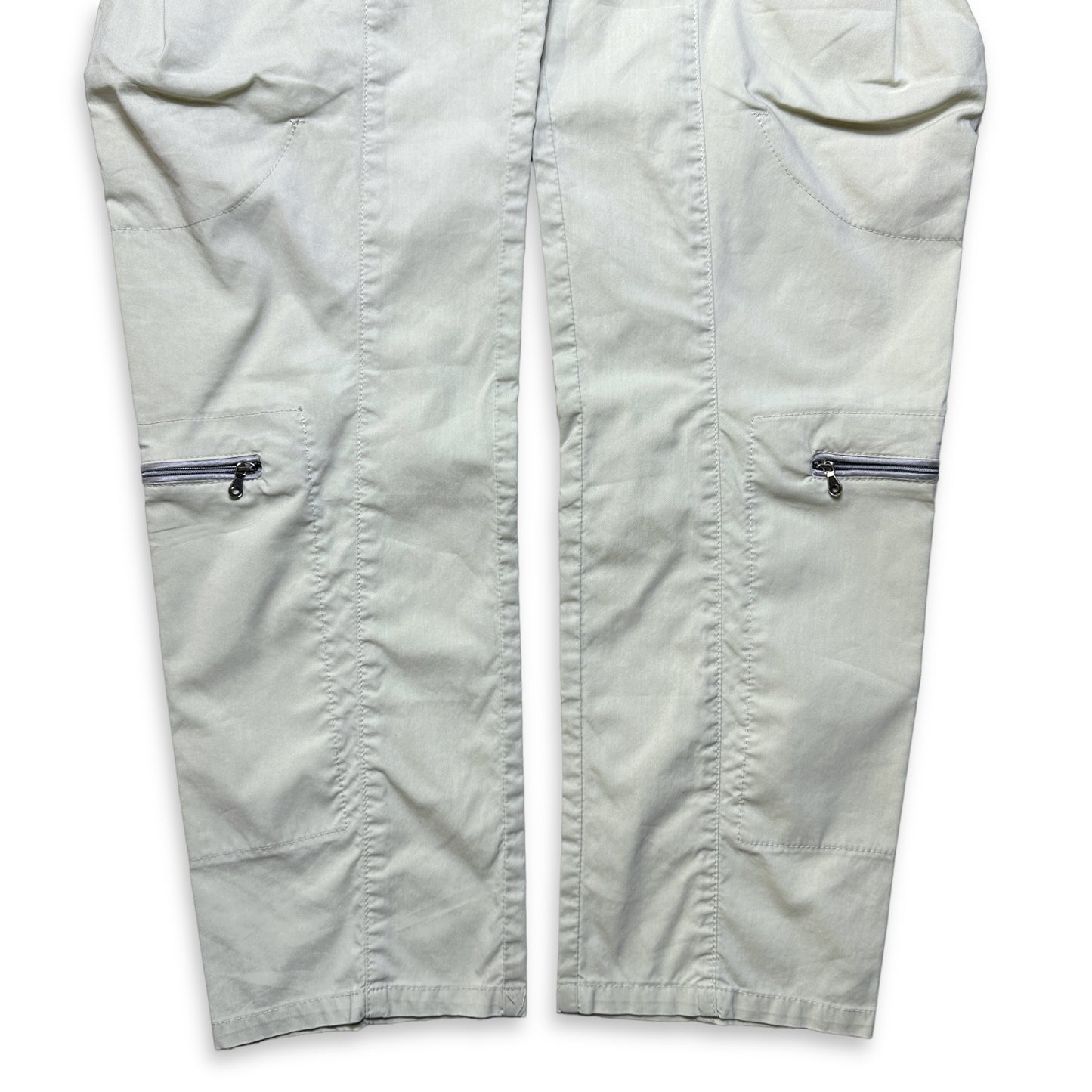 Marithé + François Girbaud Pantalon cargo multi-poches blanc cassé - Taille 28"