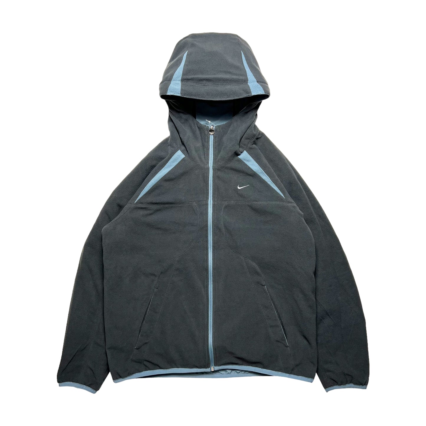 Veste réversible à empiècements en nylon/polaire Nike bleu acier - Moyen