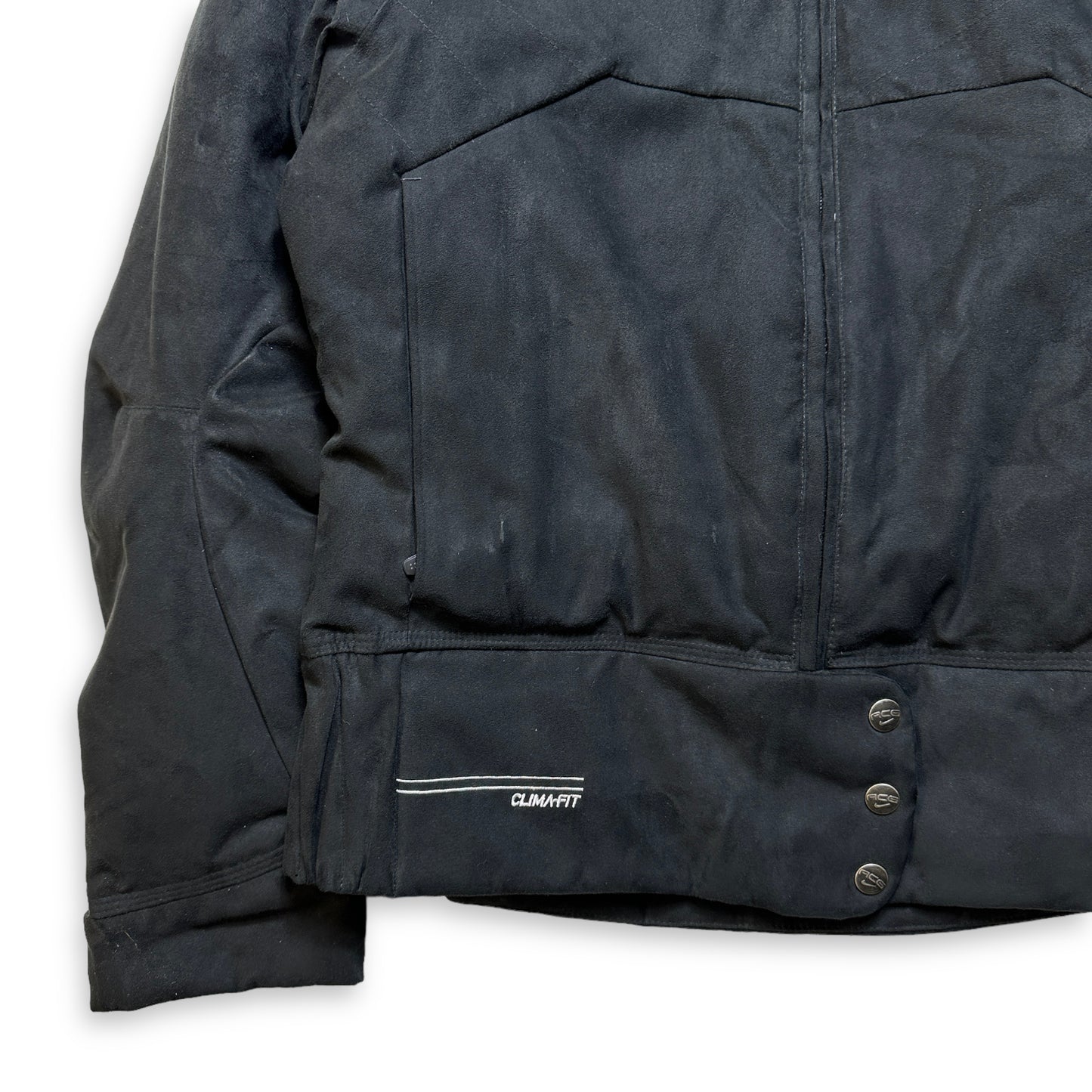 Nike ACG Jet Black Suede Padded Jacket - Small / Medium