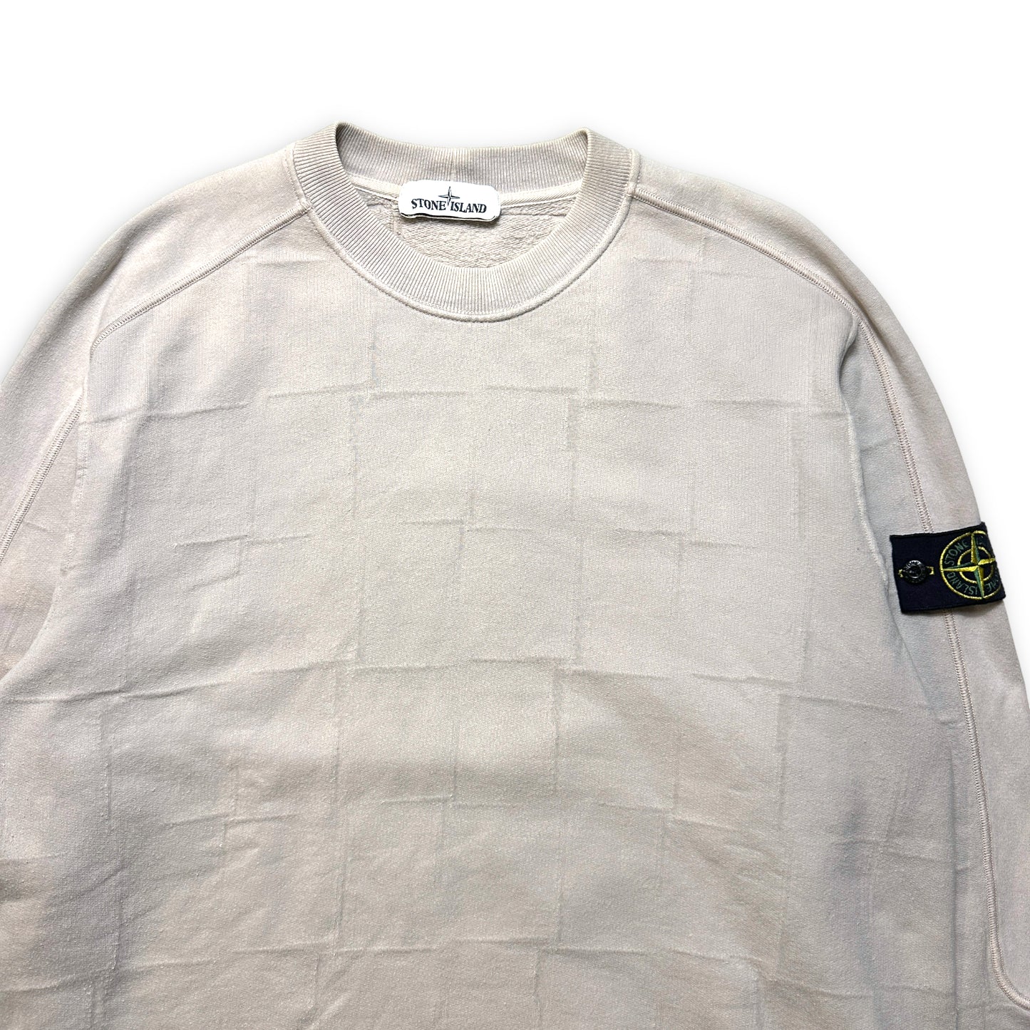 Stone Island Grid Pattern Crewneck - Extra Large