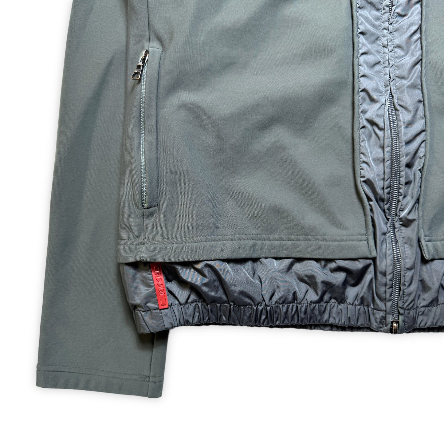2000 年代初頭 Prada Sport グレー スプリット パネル トラック ジャケット - S